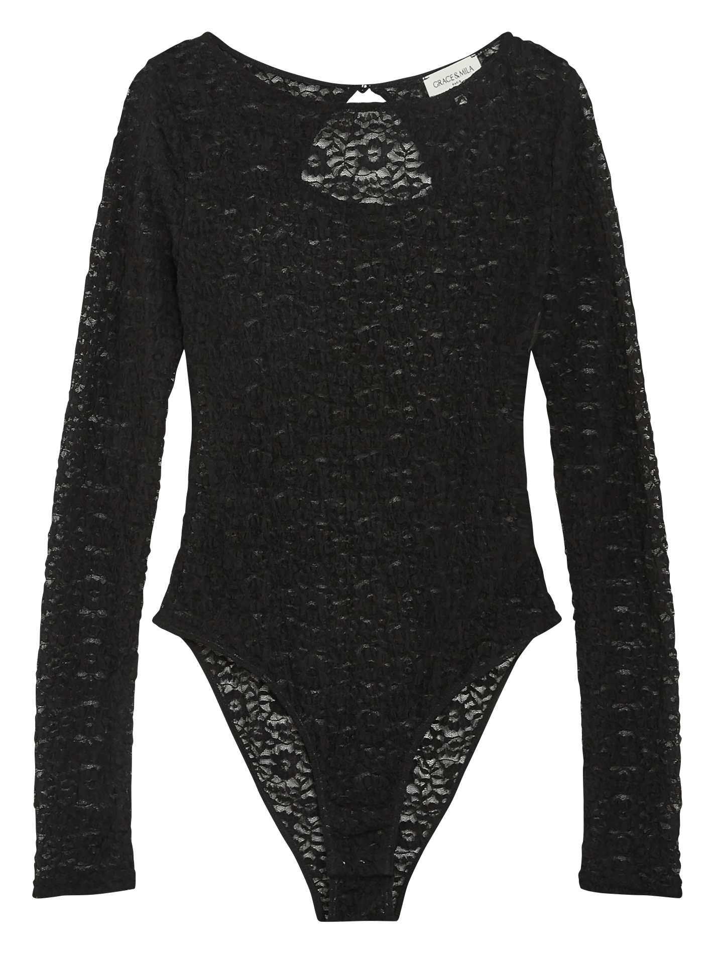 Body manches longues en dentelle GRACE ET MILA Noir