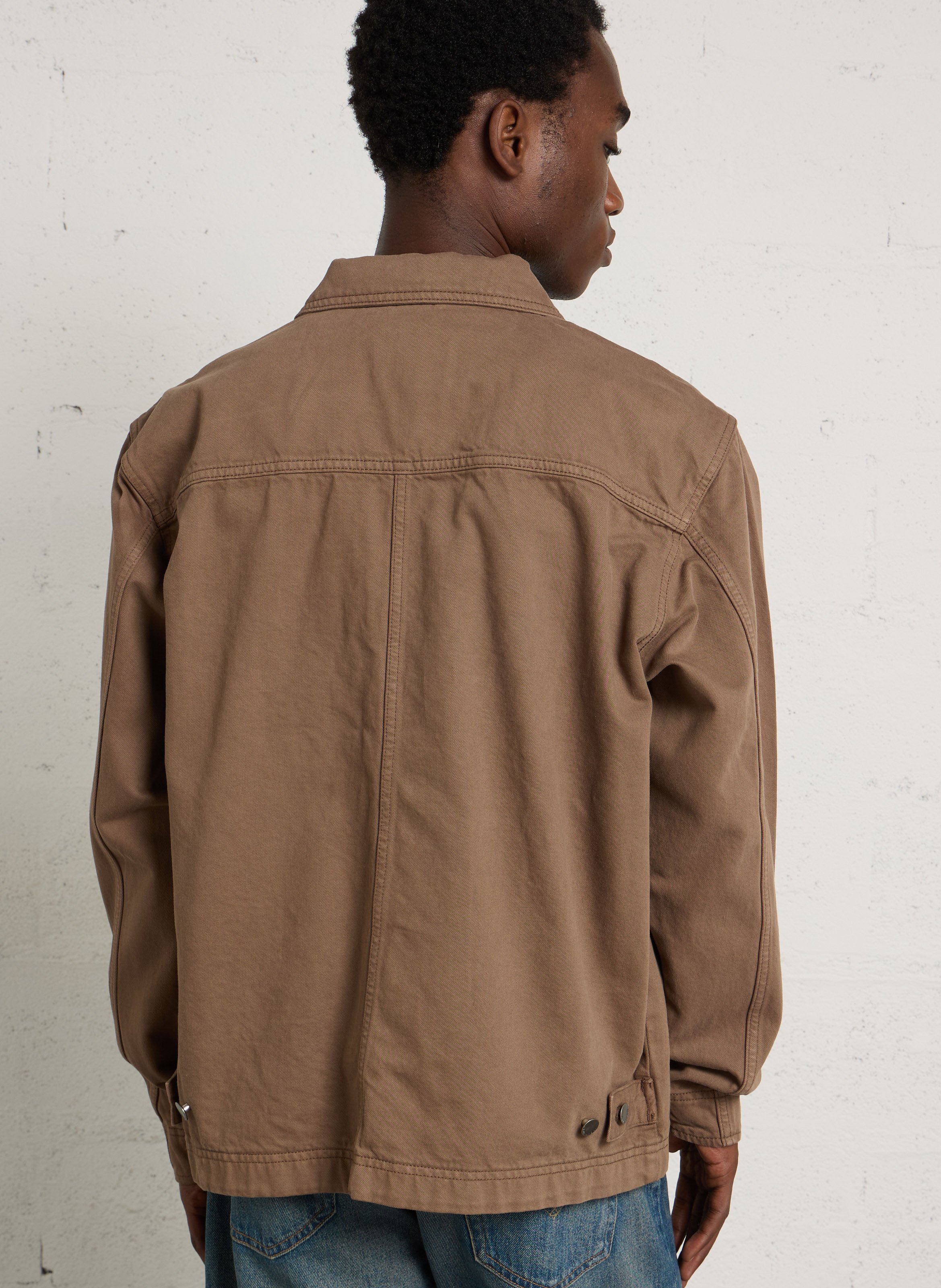 Veste droit denim en coton CASUAL FRIDAY Marron