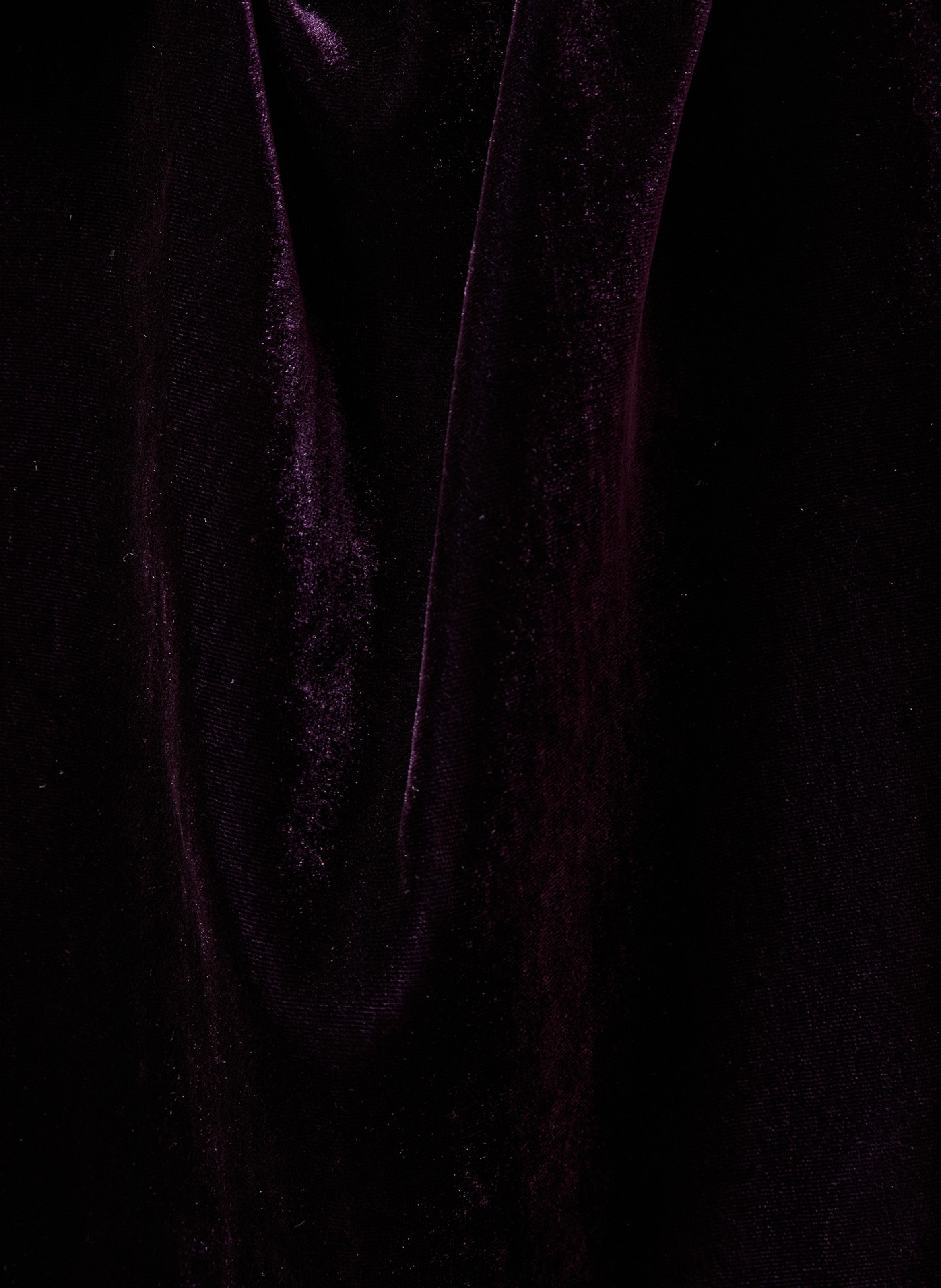 Straight velvet dress with round neckline LA FEE MARABOUTEE Purple