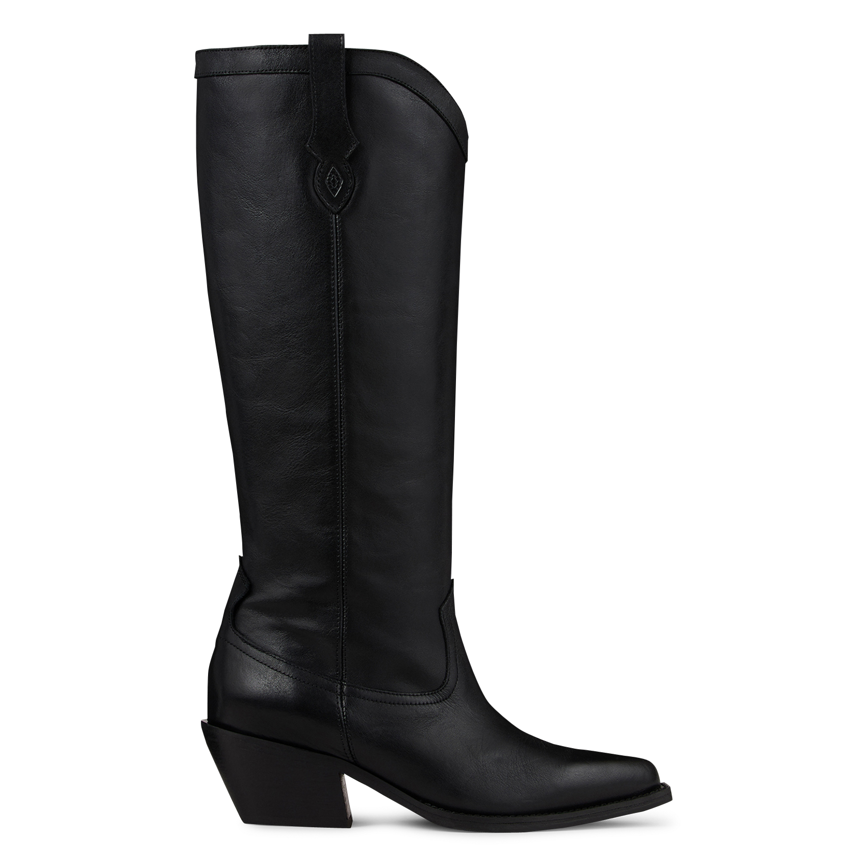 Einfarbige Stiefeletten aus Leder mit mittelhohem Schaft BA&SH Schwarz