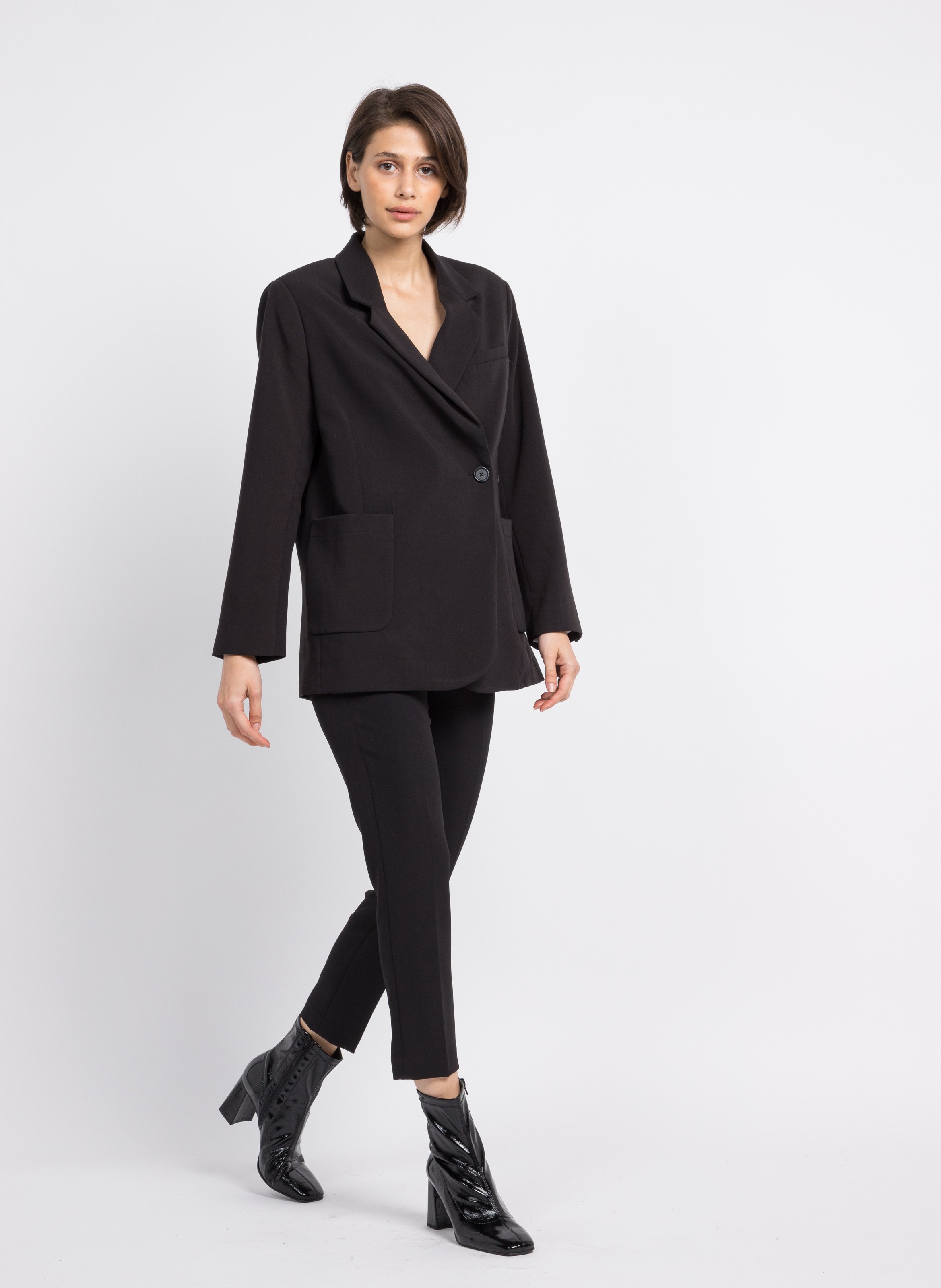 Jacket With Tailored Collar Black Second Female Women Place des
