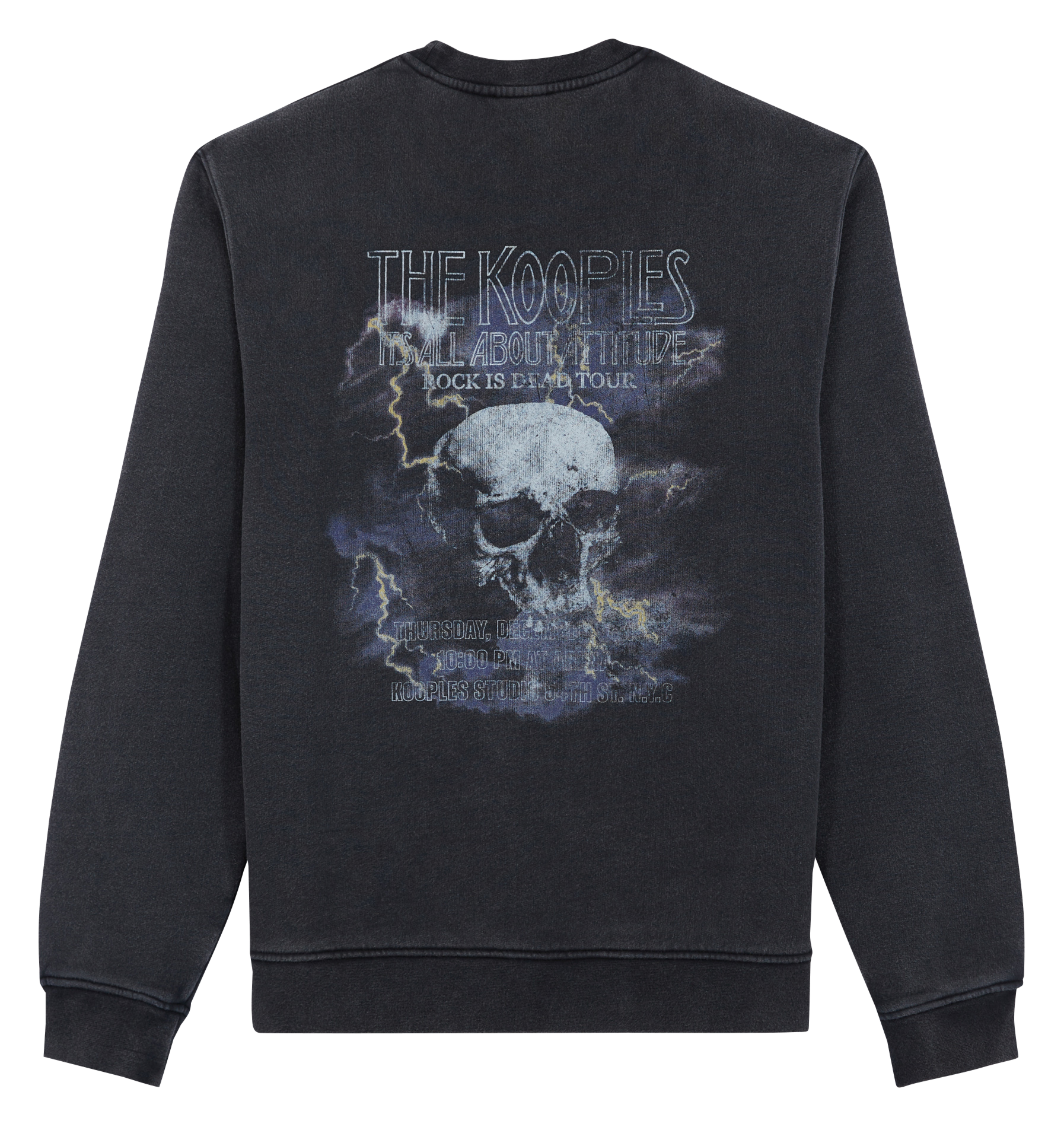 Katoenen sweater met ronde hals en verwassen effect THE KOOPLES Blauw