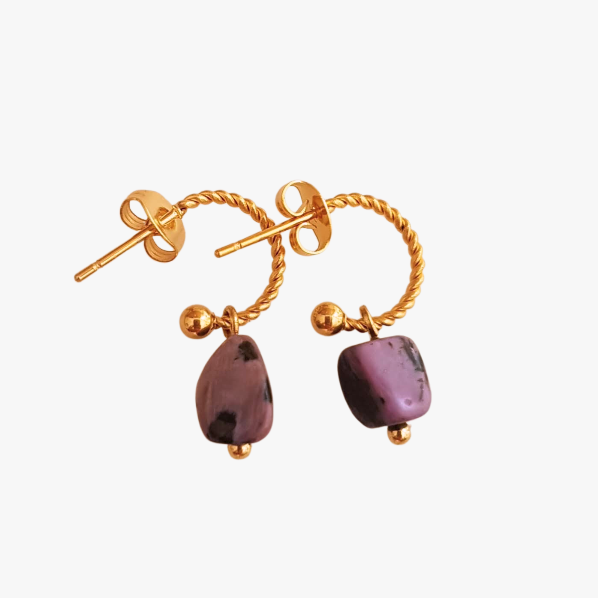 Charoite earrings GINANDGER Green