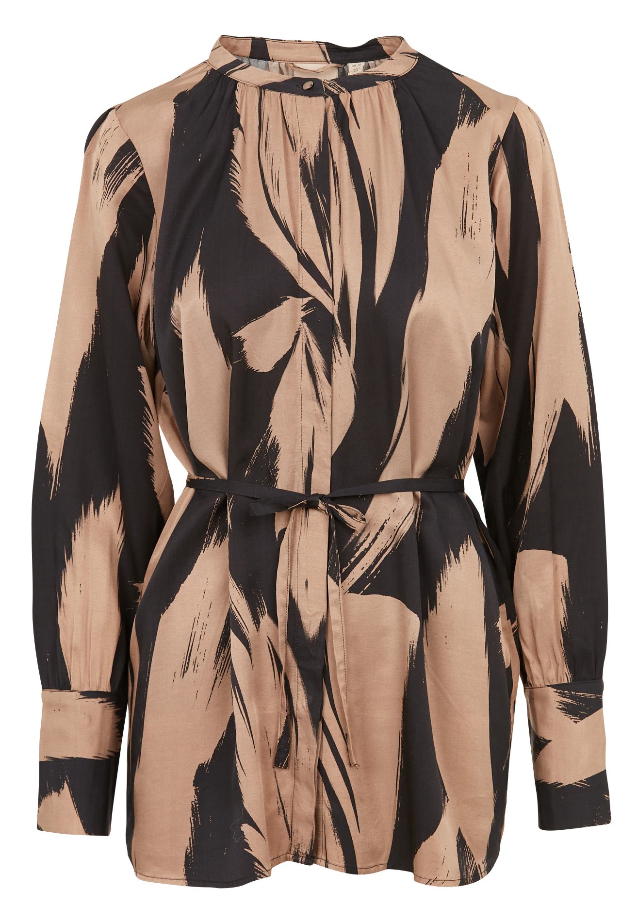 Longbluse mit Rundhalsausschnitt und Print VILA Schwarz