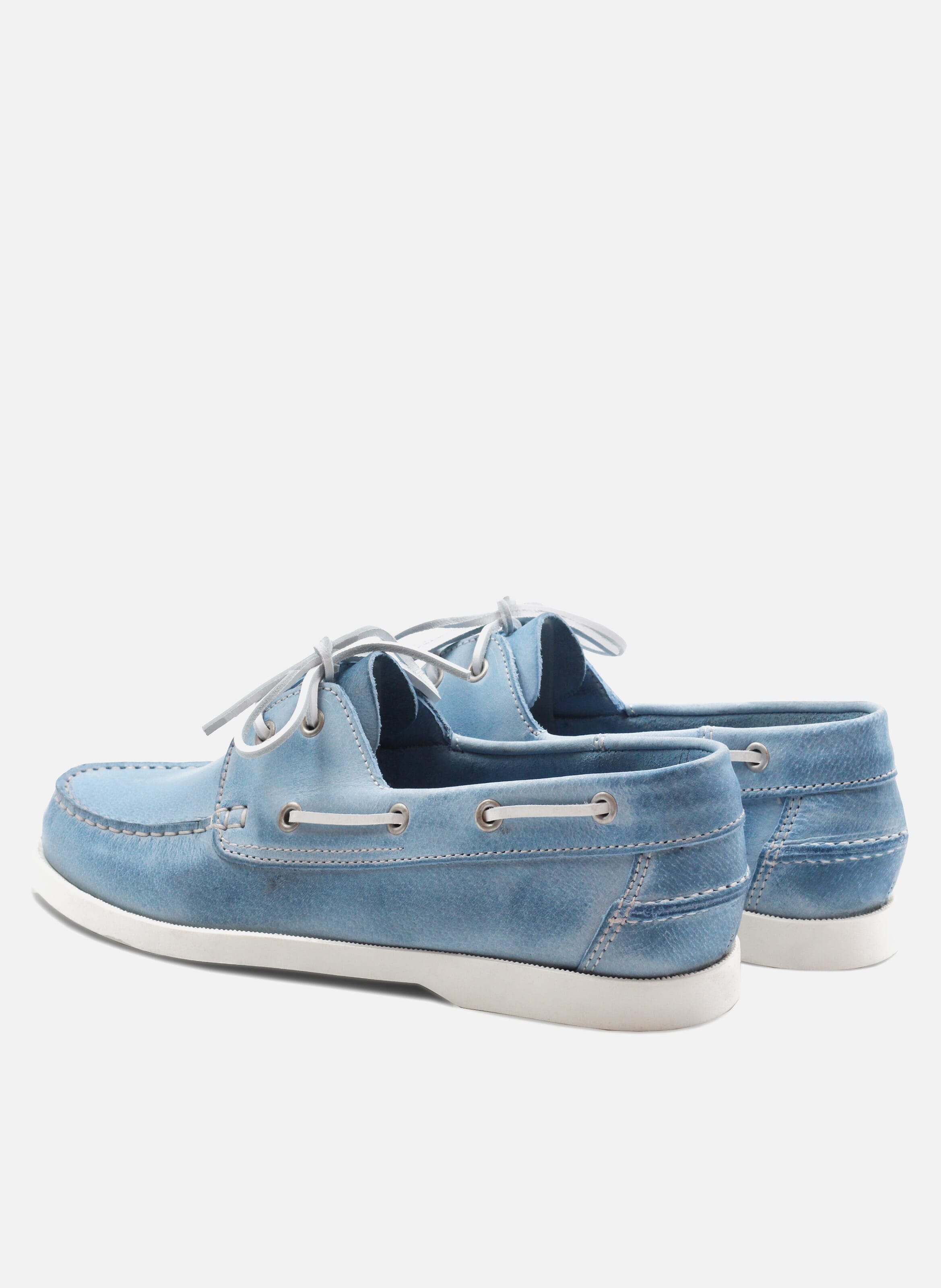 Chaussures Bateau En Cuir Bleu Clair Jules Jenn Homme Place