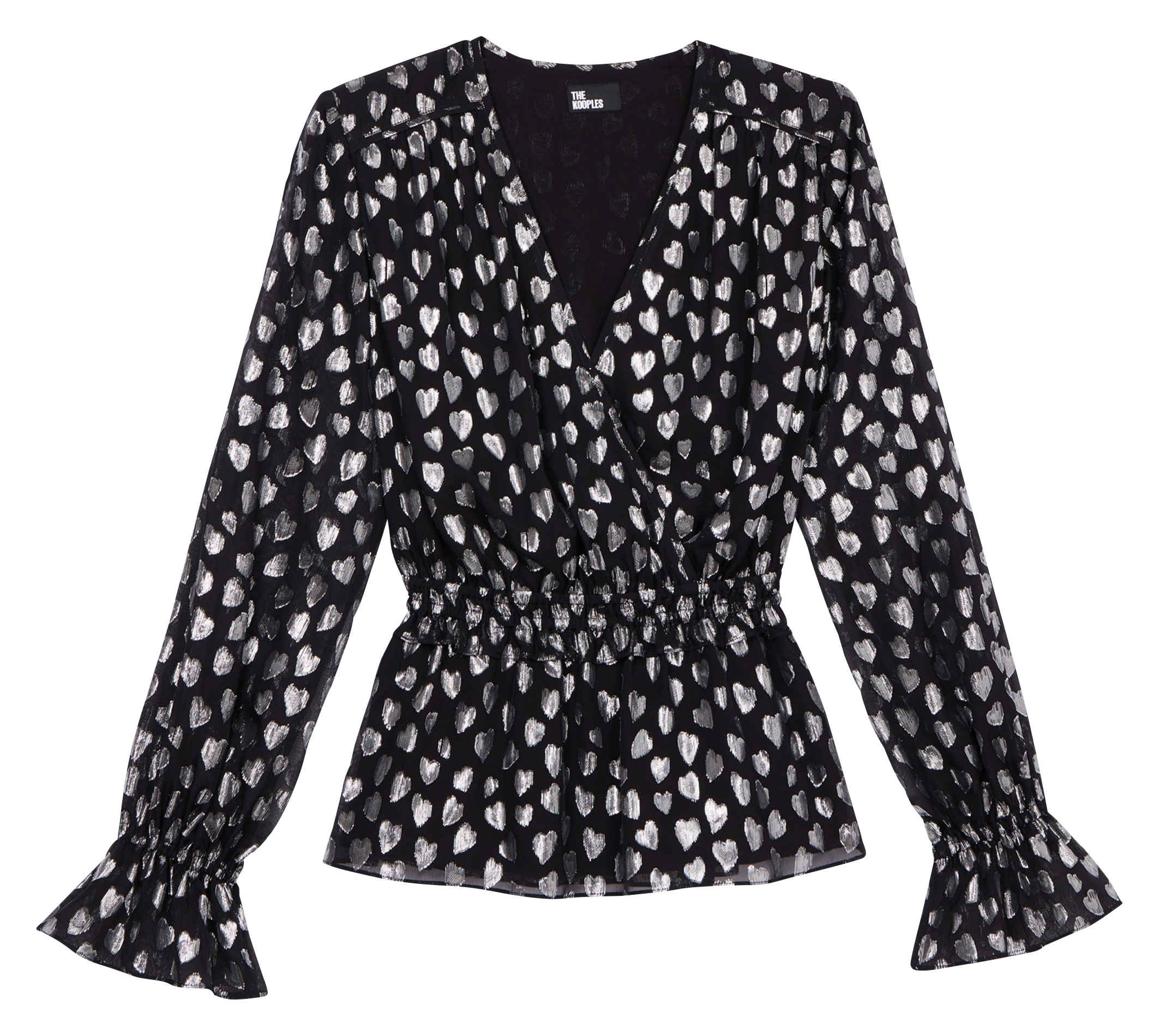 Top col V imprimé THE KOOPLES Gris