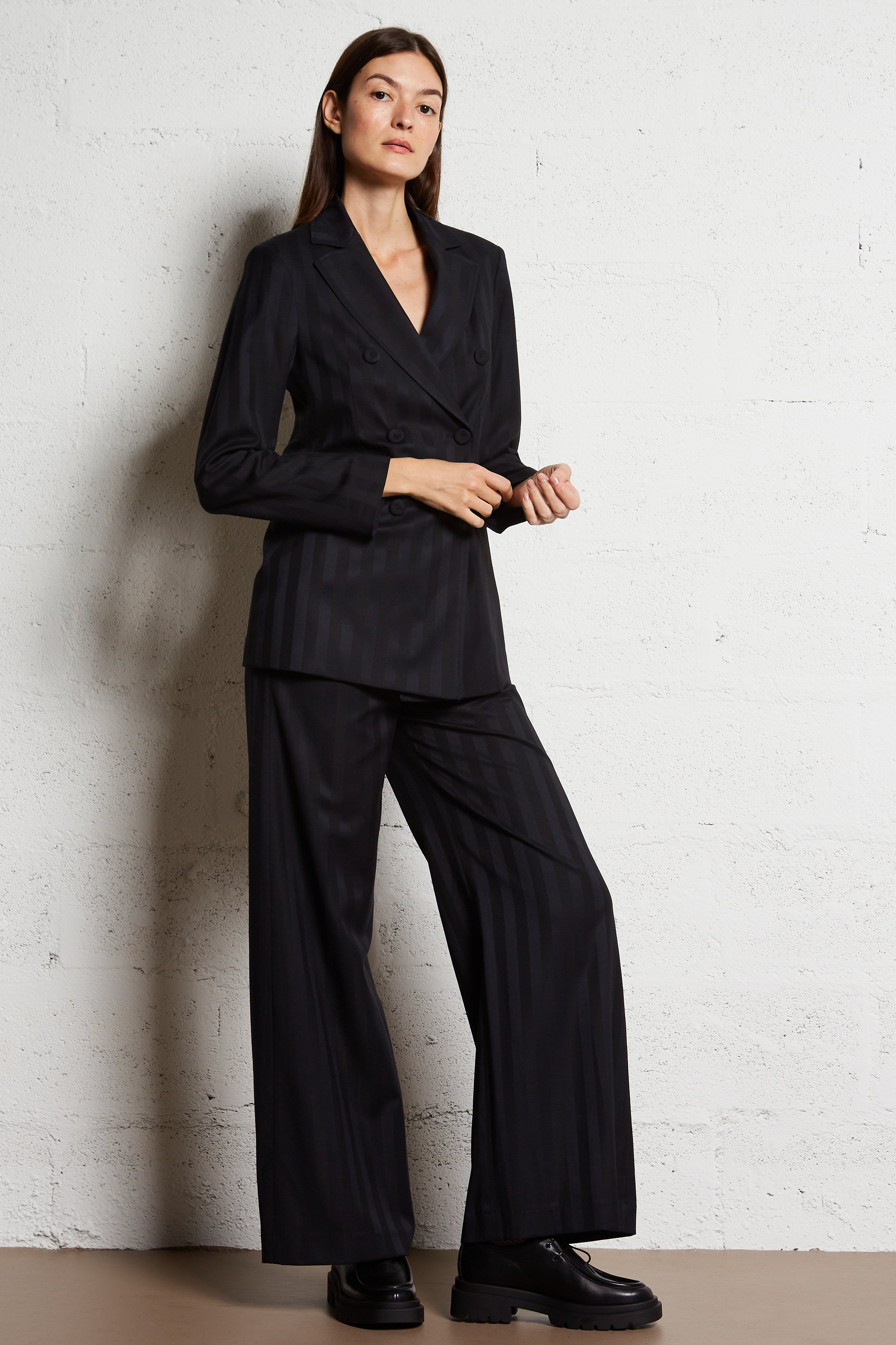 Veste de tailleur droite rayée  DIEGA Bleu