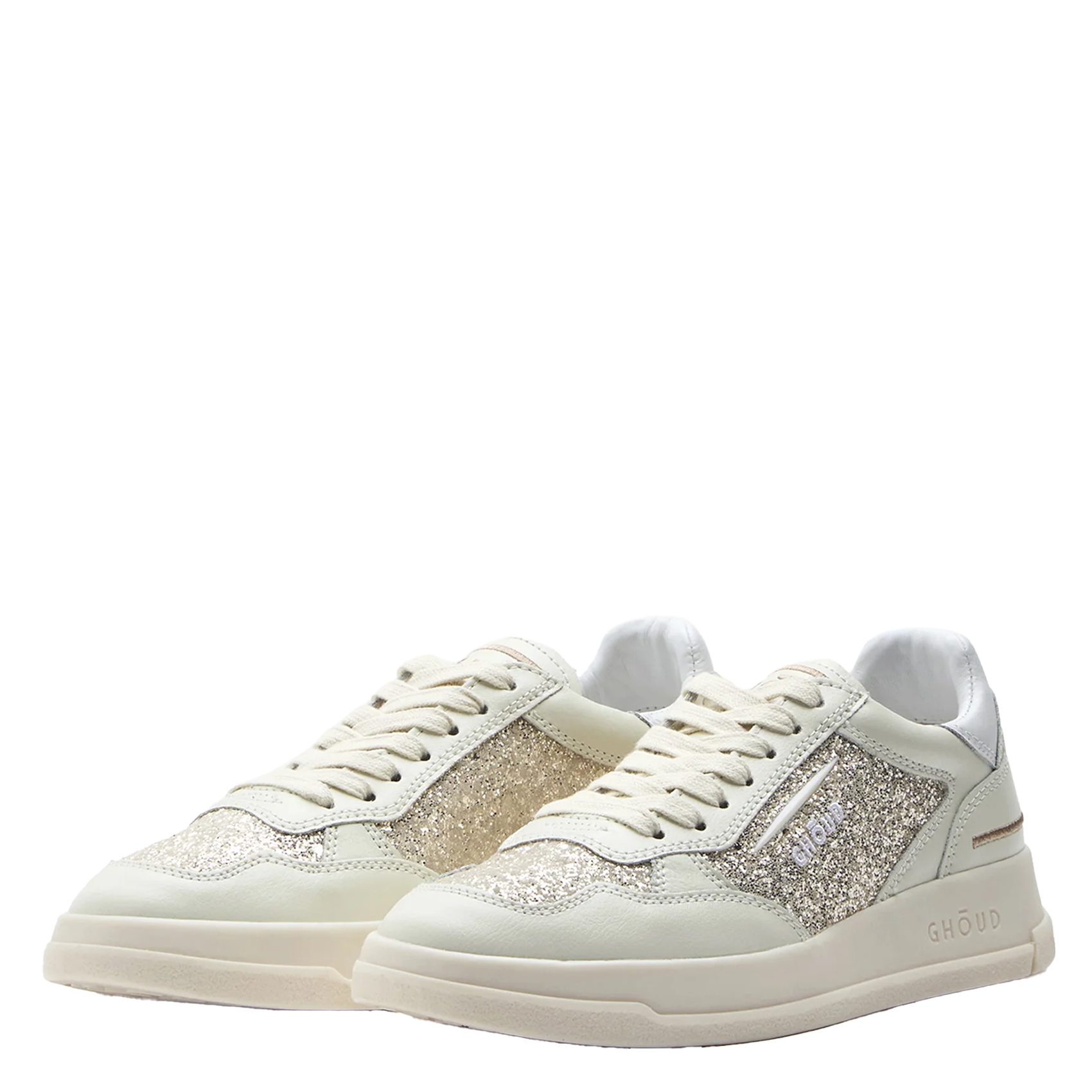 Low-top leather mix sneakers GHOUD VENICE White