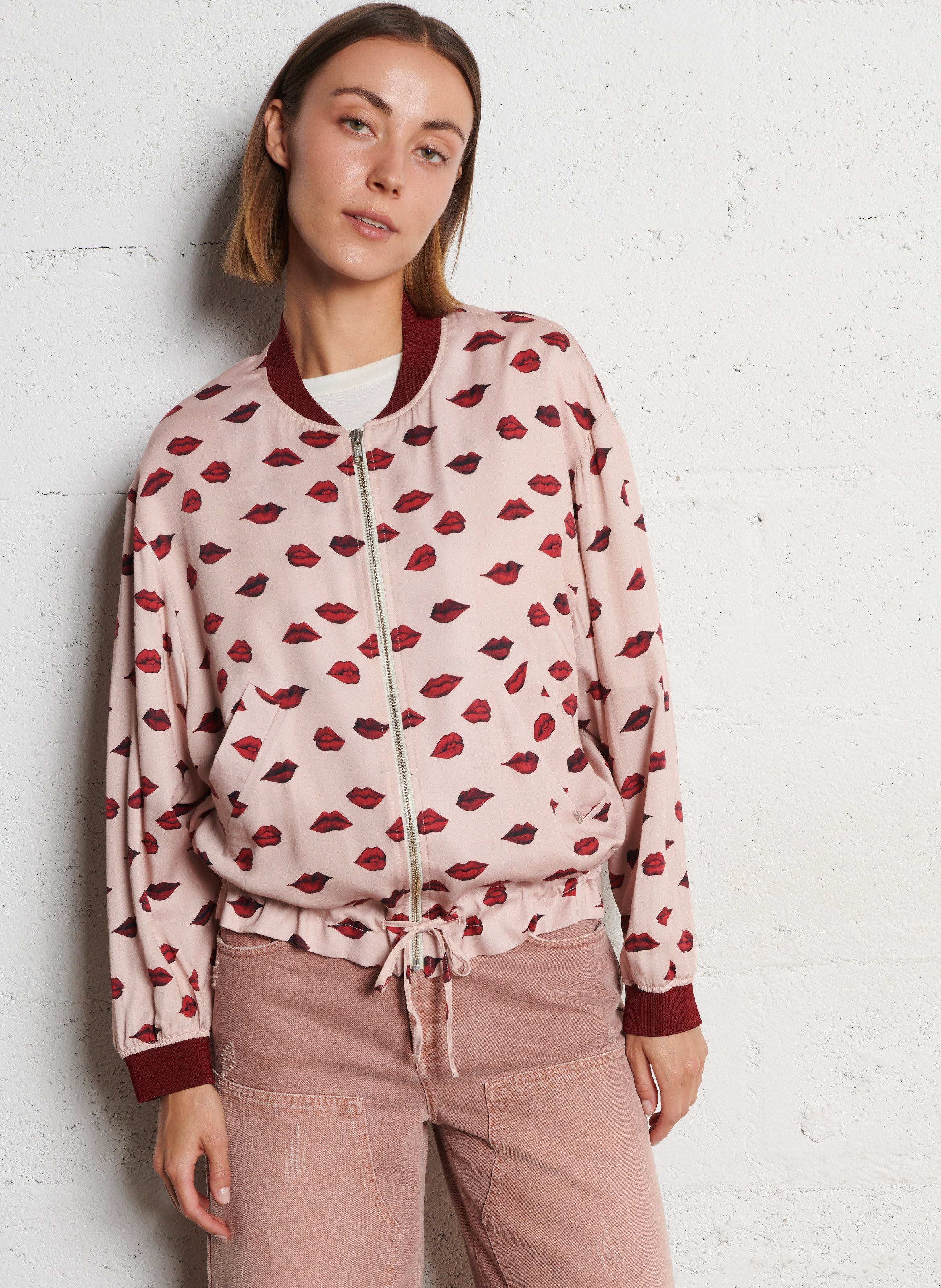 Printed straight jacket IKKS Pink