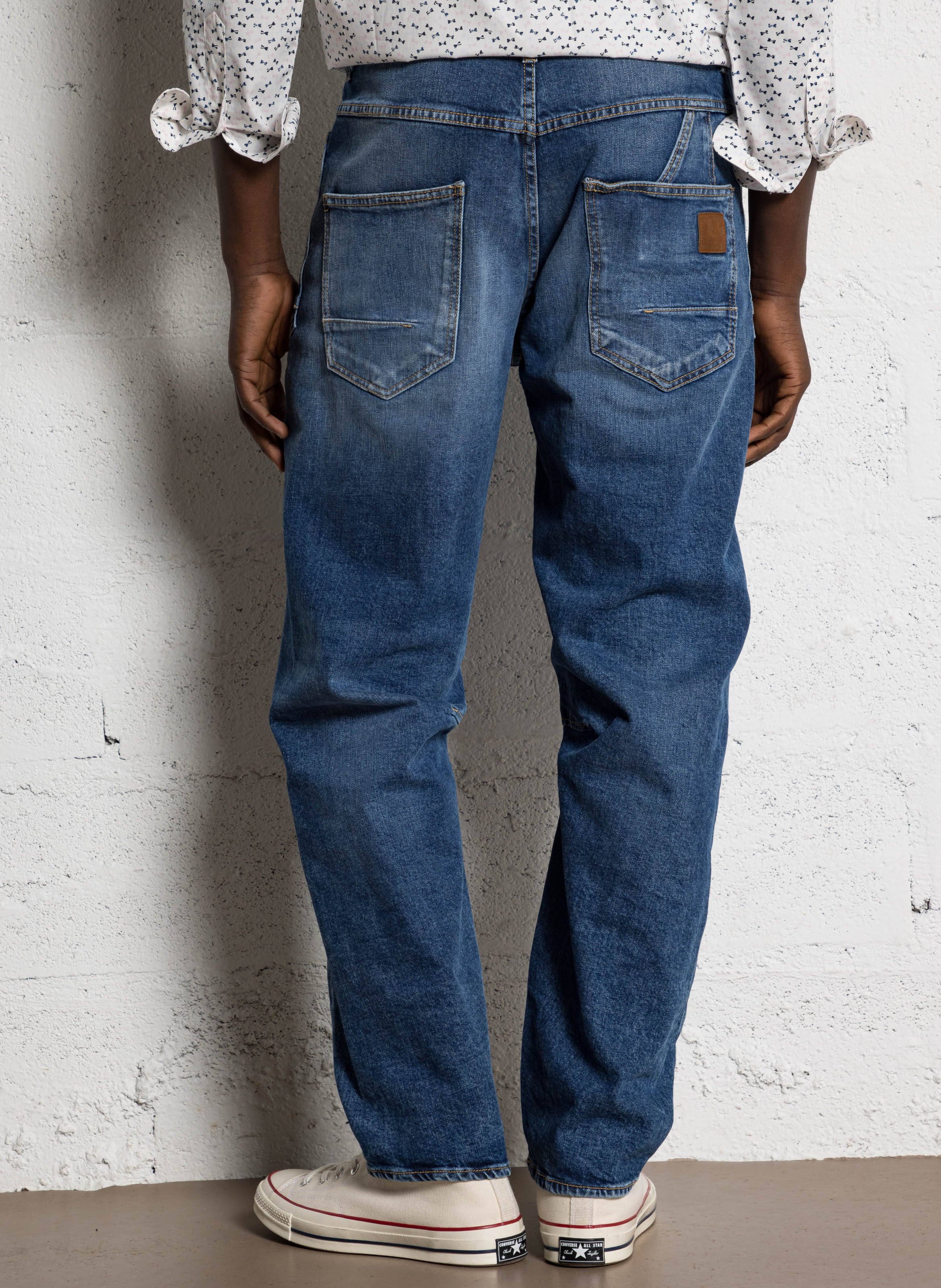 Cotton-blend straight jeans LE TEMPS DES CERISES Blue