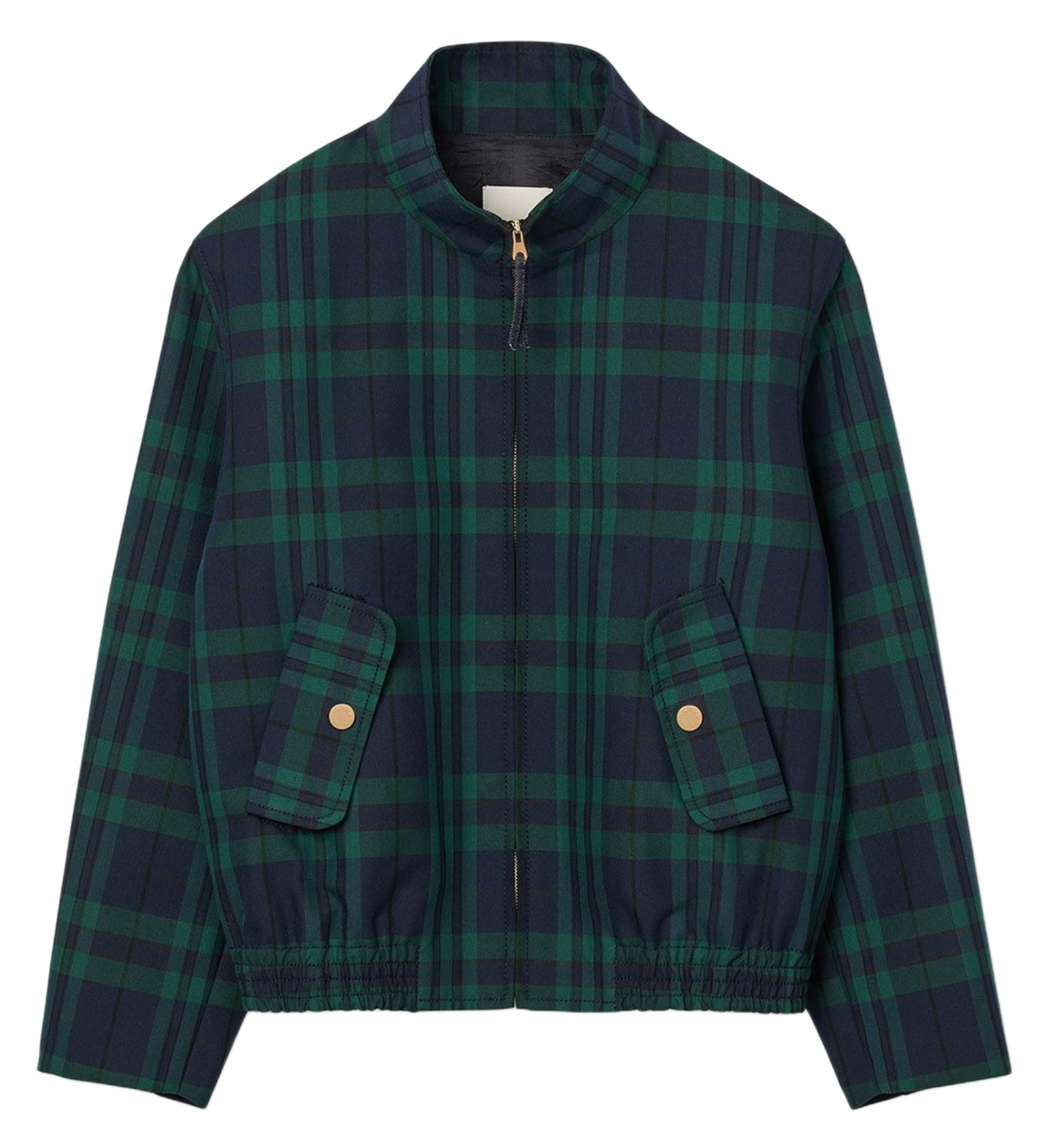 High-neck checkered jacket SANDRO Green