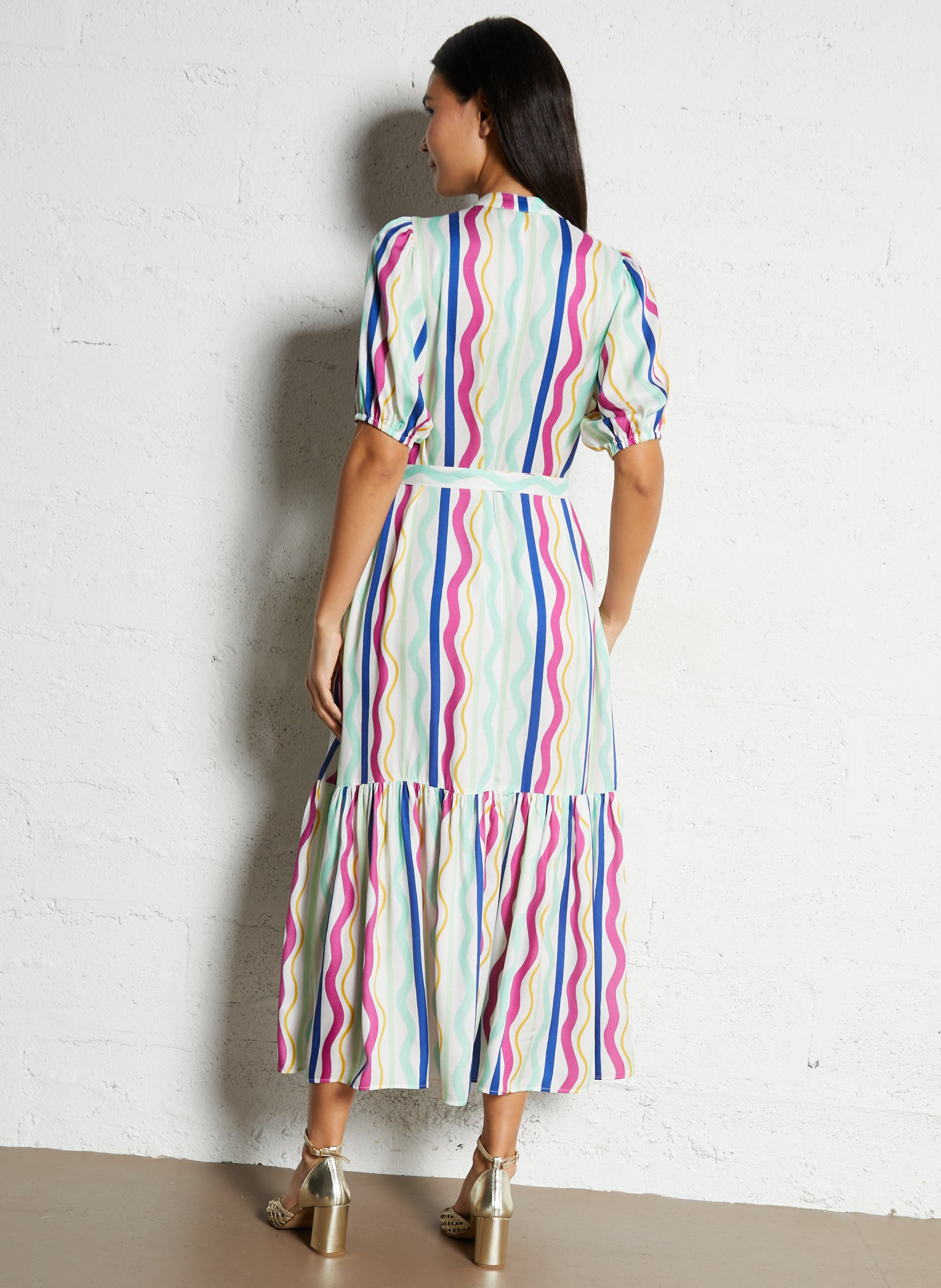 Robe longue à rayures ELISE CHALMIN Multicolore