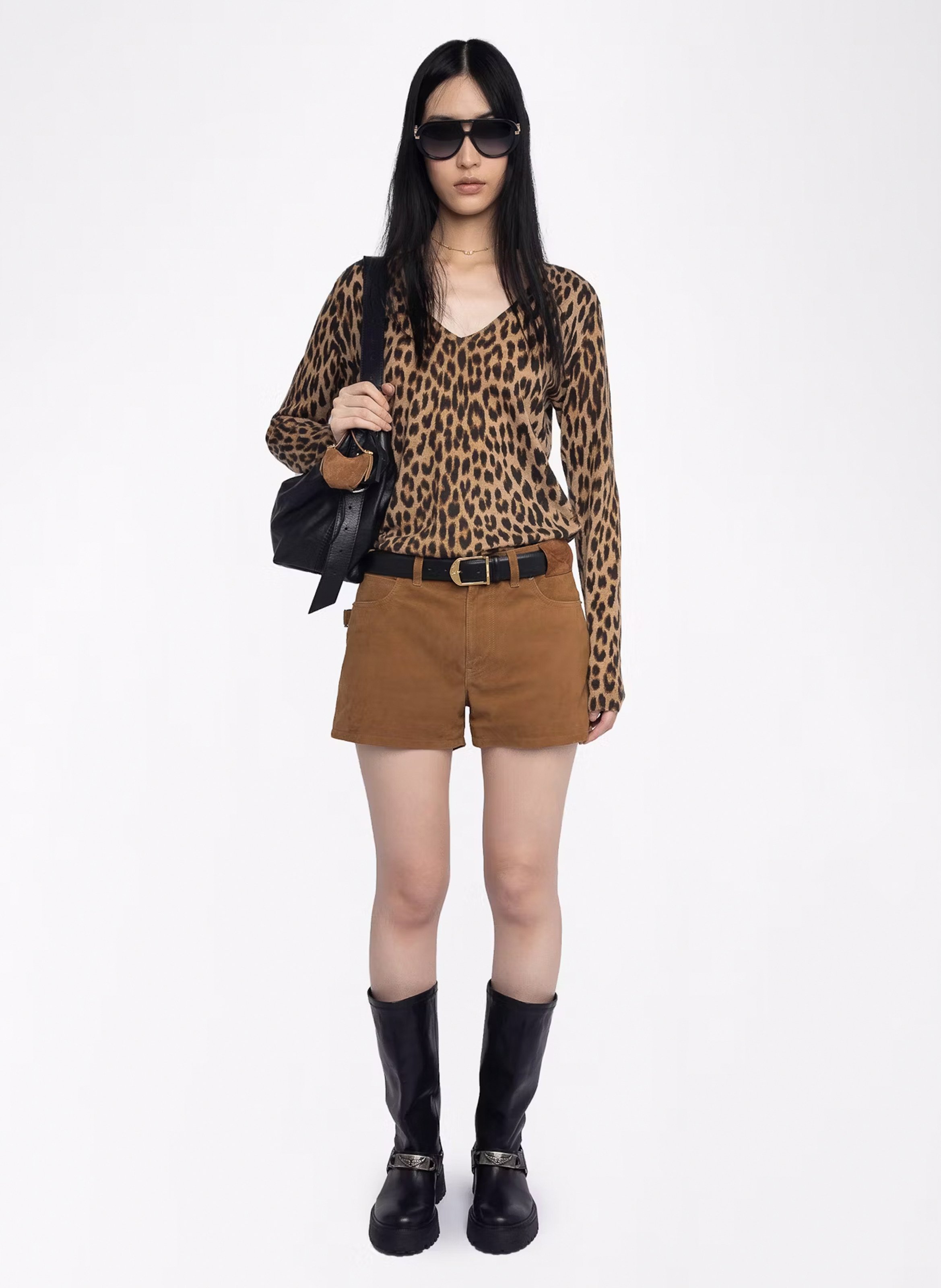 Pull col V en cachemire en cachemire ZADIG&VOLTAIRE Marron