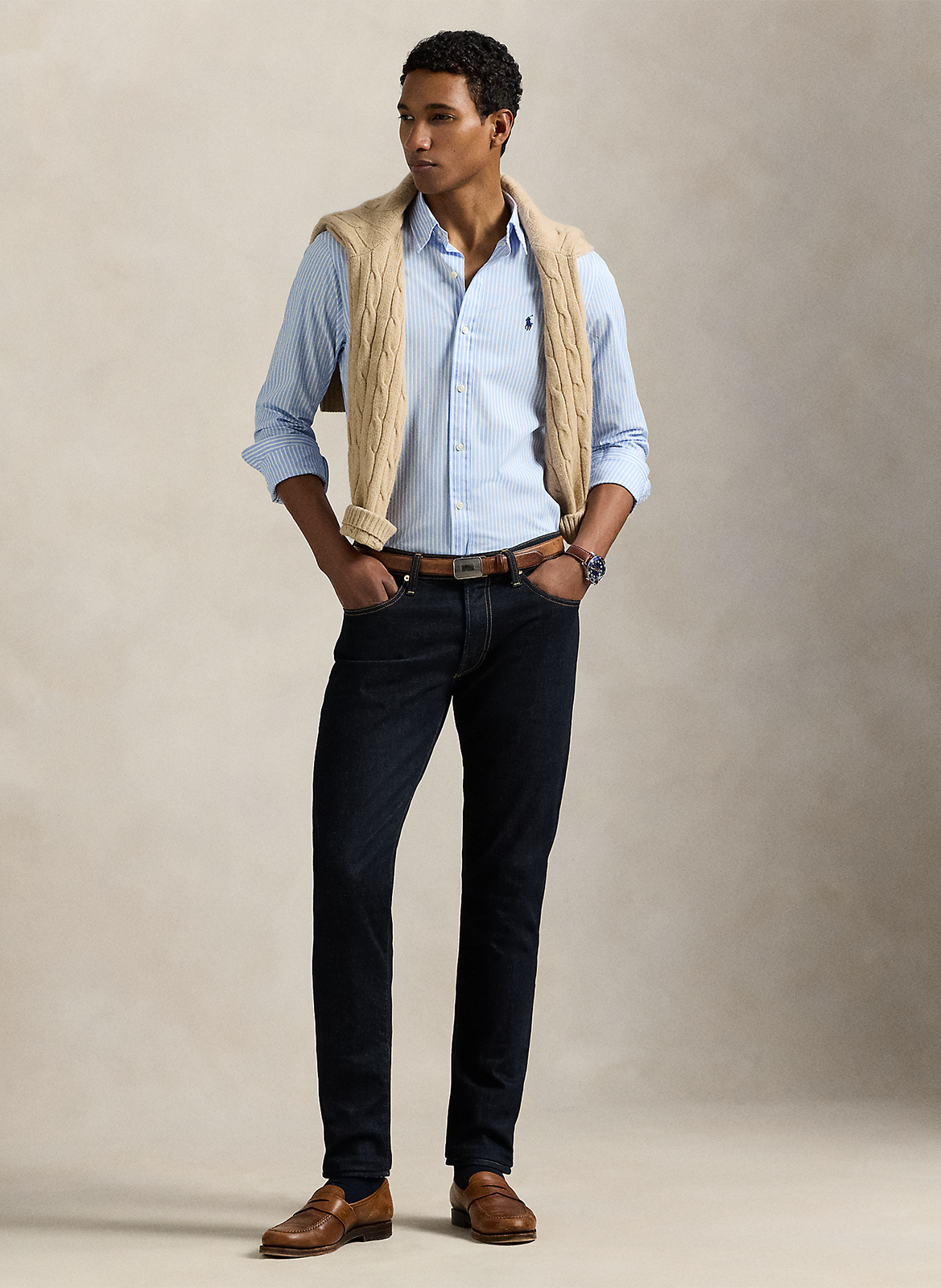 Baumwollhemd mit Button-down-Kragen POLO RALPH LAUREN Blau