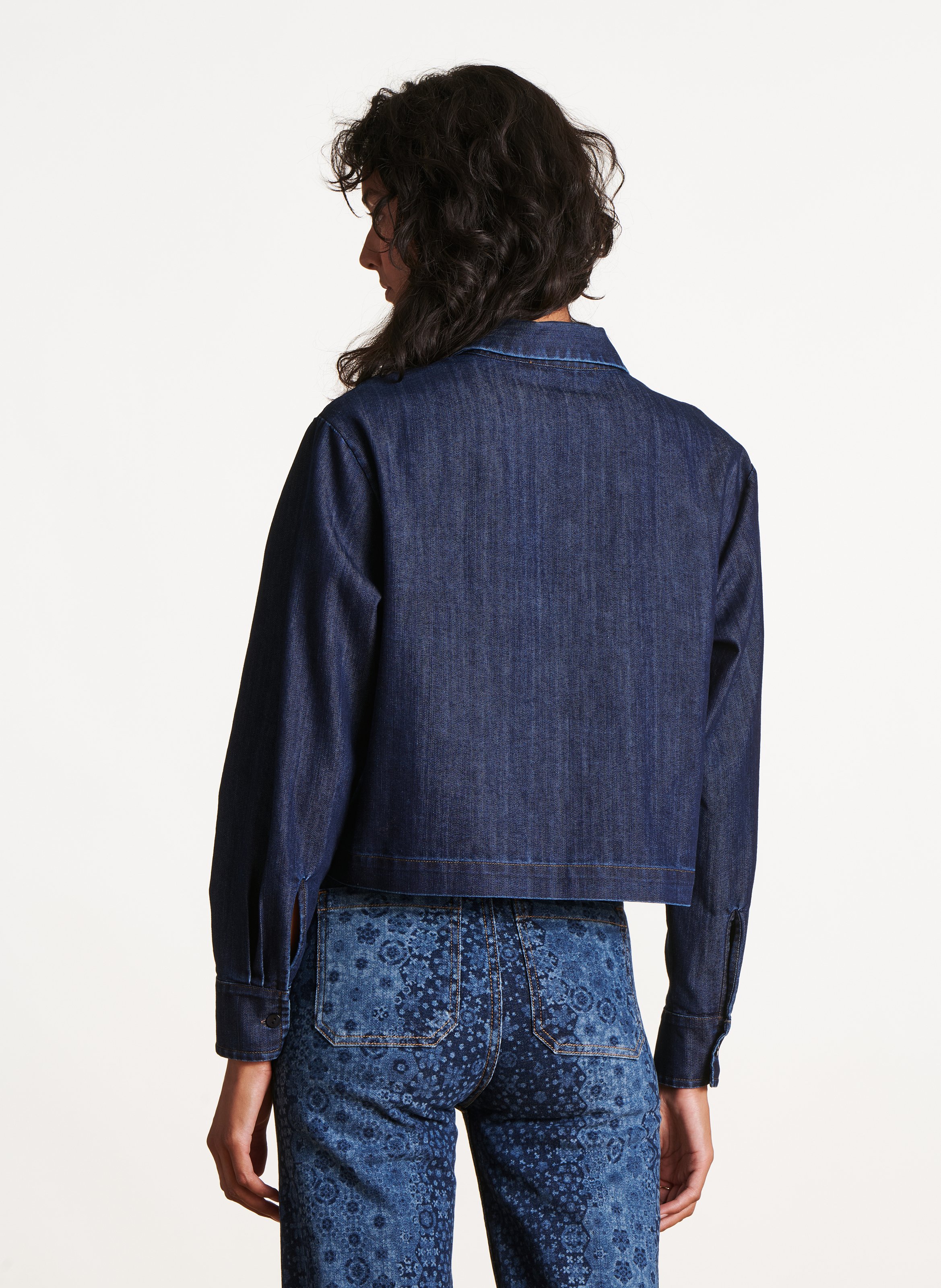 Short denim shirt LA FEE MARABOUTEE Blue