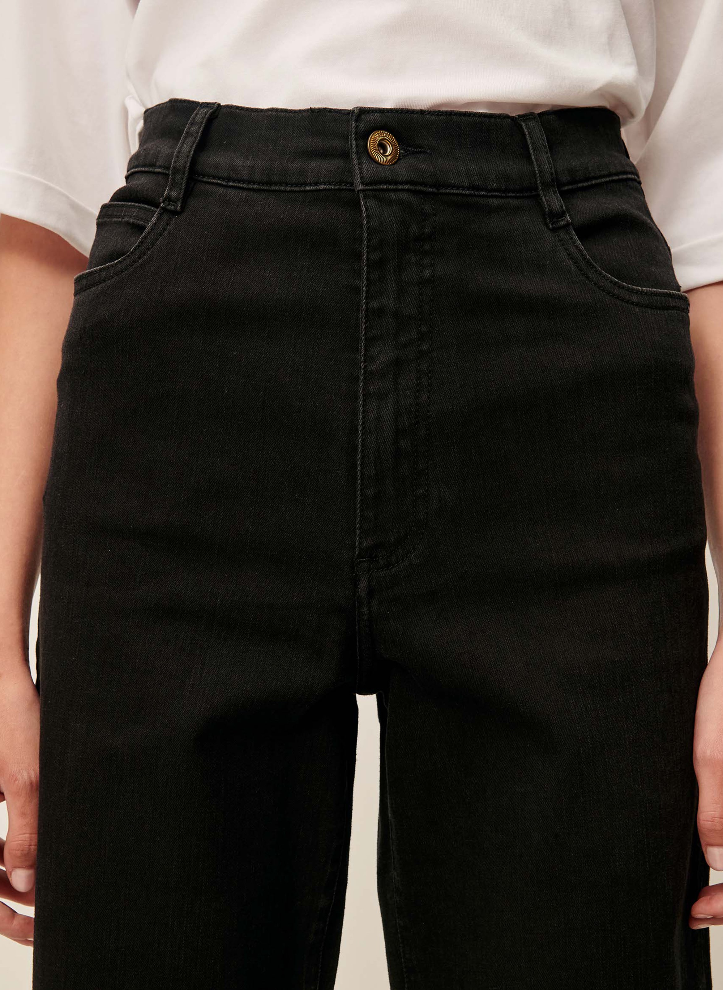 High-rise straight-leg jeans SESSUN Black