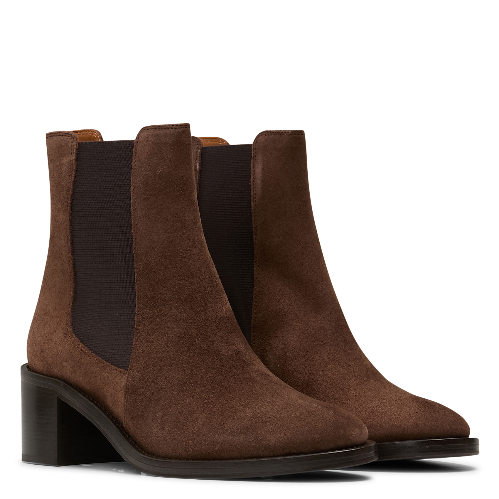 Bottines à talons en cuir RIVECOUR Marron