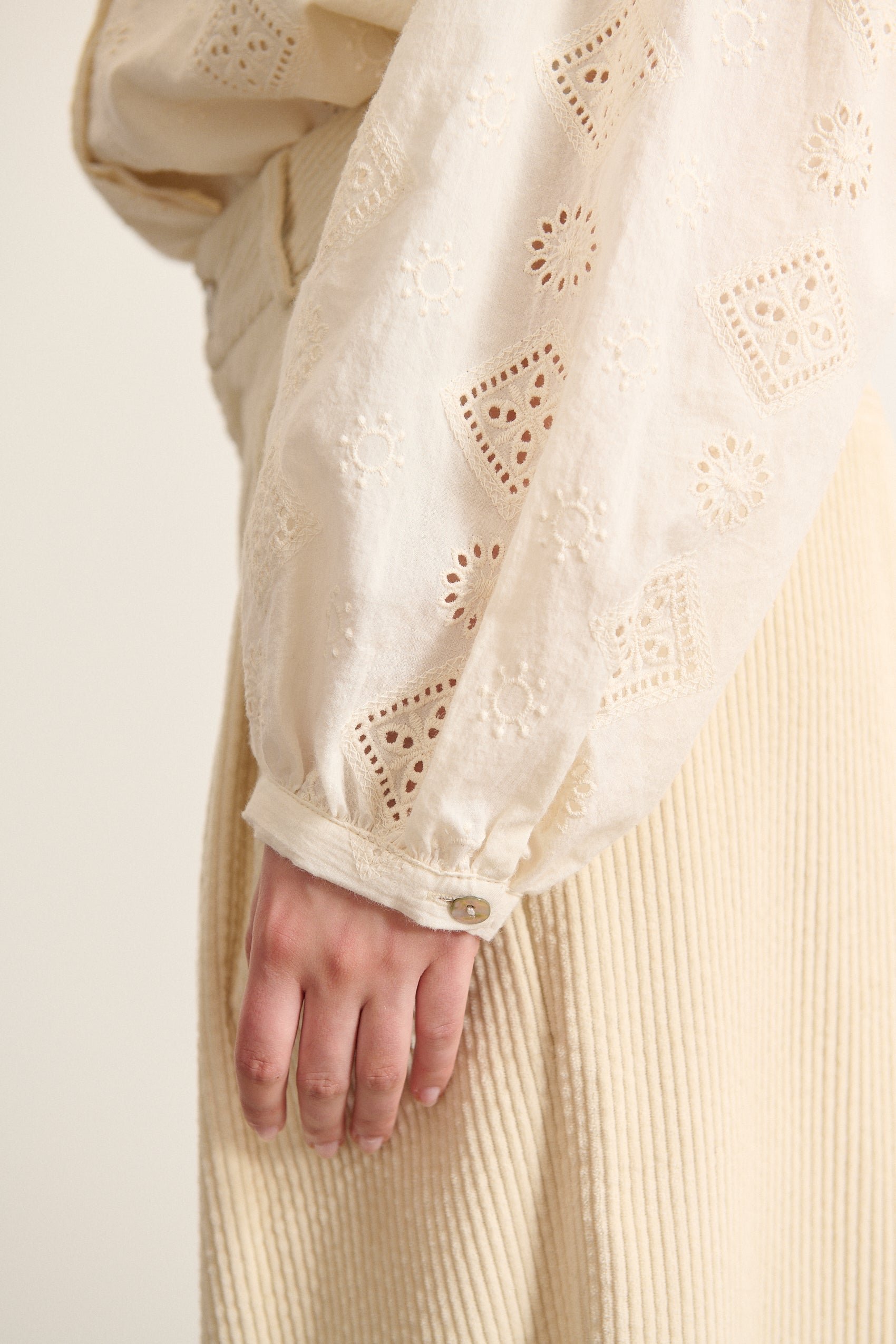 Long-sleeved blouse in broderie anglaise GARANCE PARIS White
