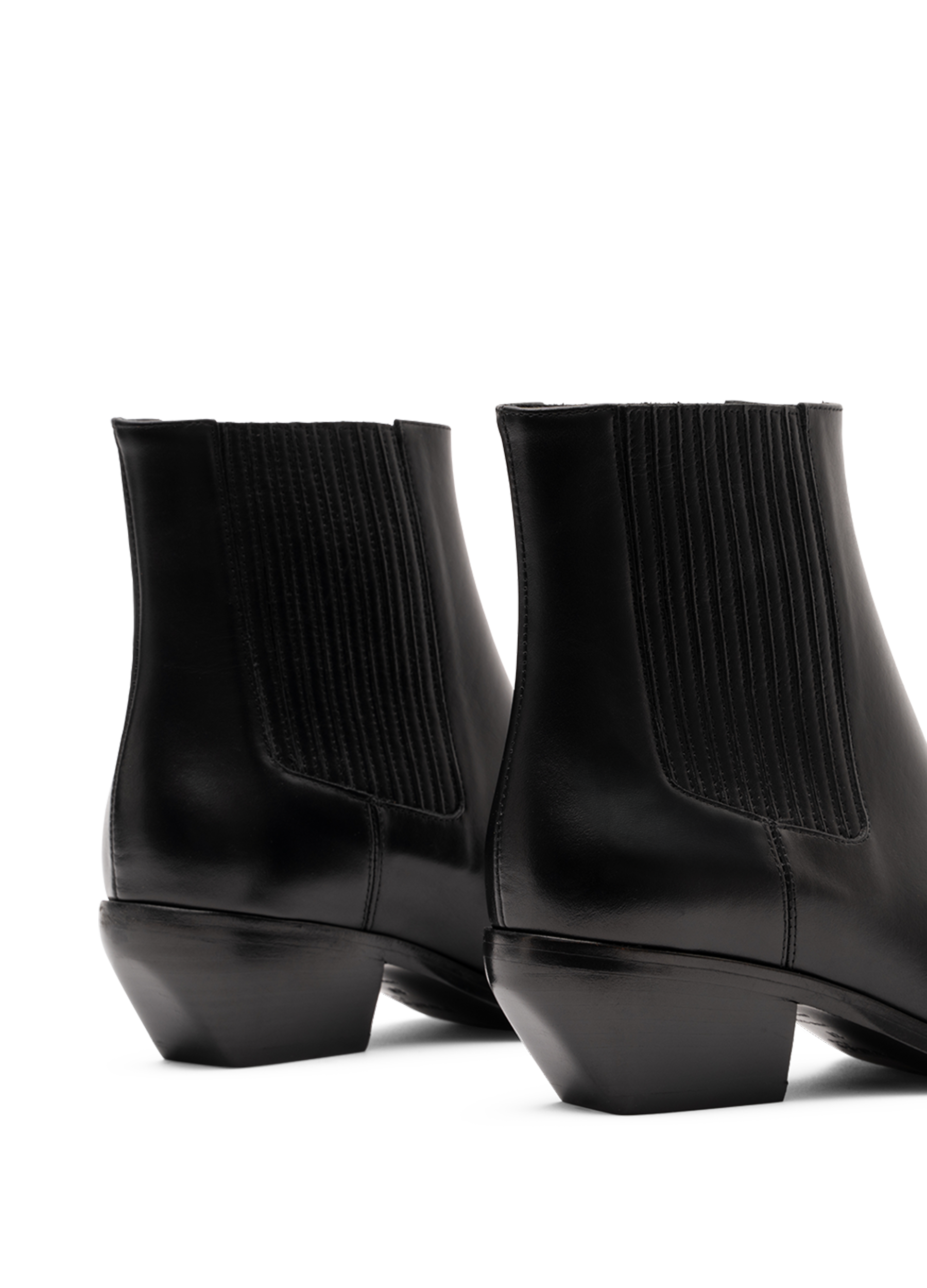 Smooth black calf leather ankle boots PARALLELE PARIS Black