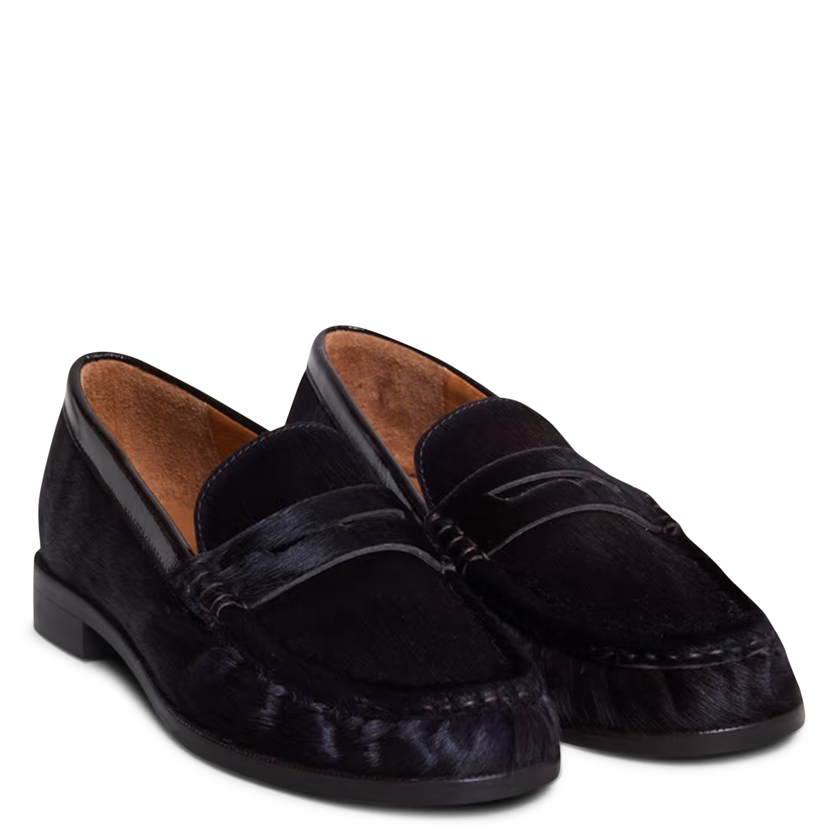 Pony leather moccasins JONAK Brown