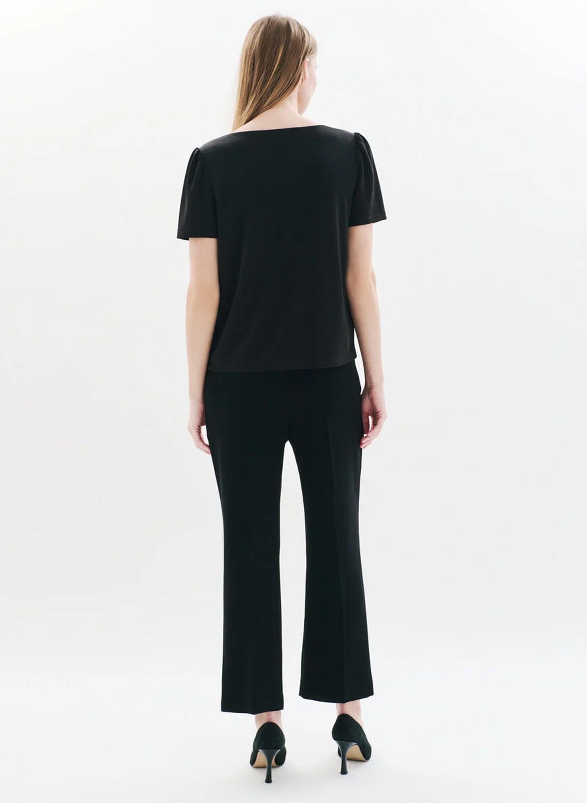 Metallic round-neck T-shirt CAROLL Black