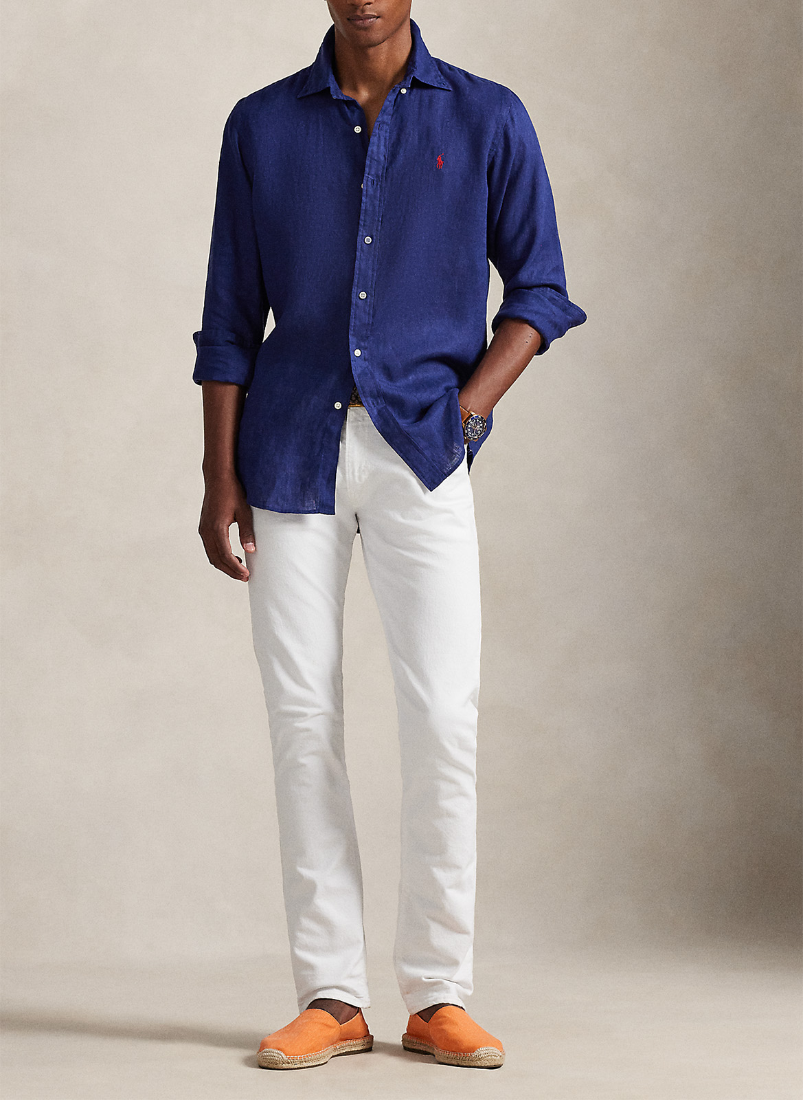 Regular-Fit-Hemd - Leinen POLO RALPH LAUREN Blau