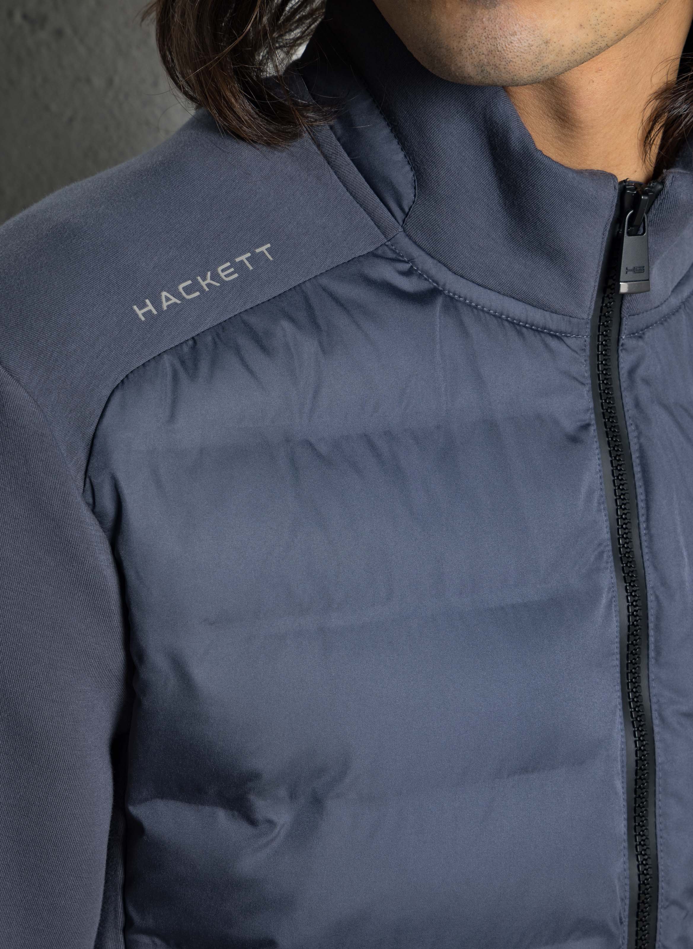 Sweater met opstaande kraag - katoenblend HACKETT Grijs