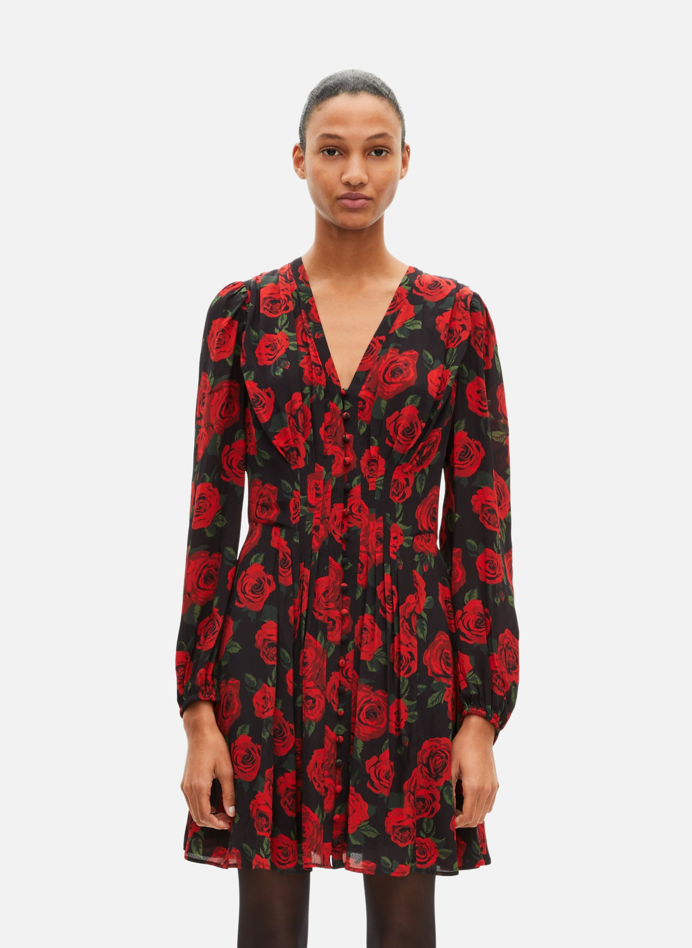 Short floral print dress THE KOOPLES Black