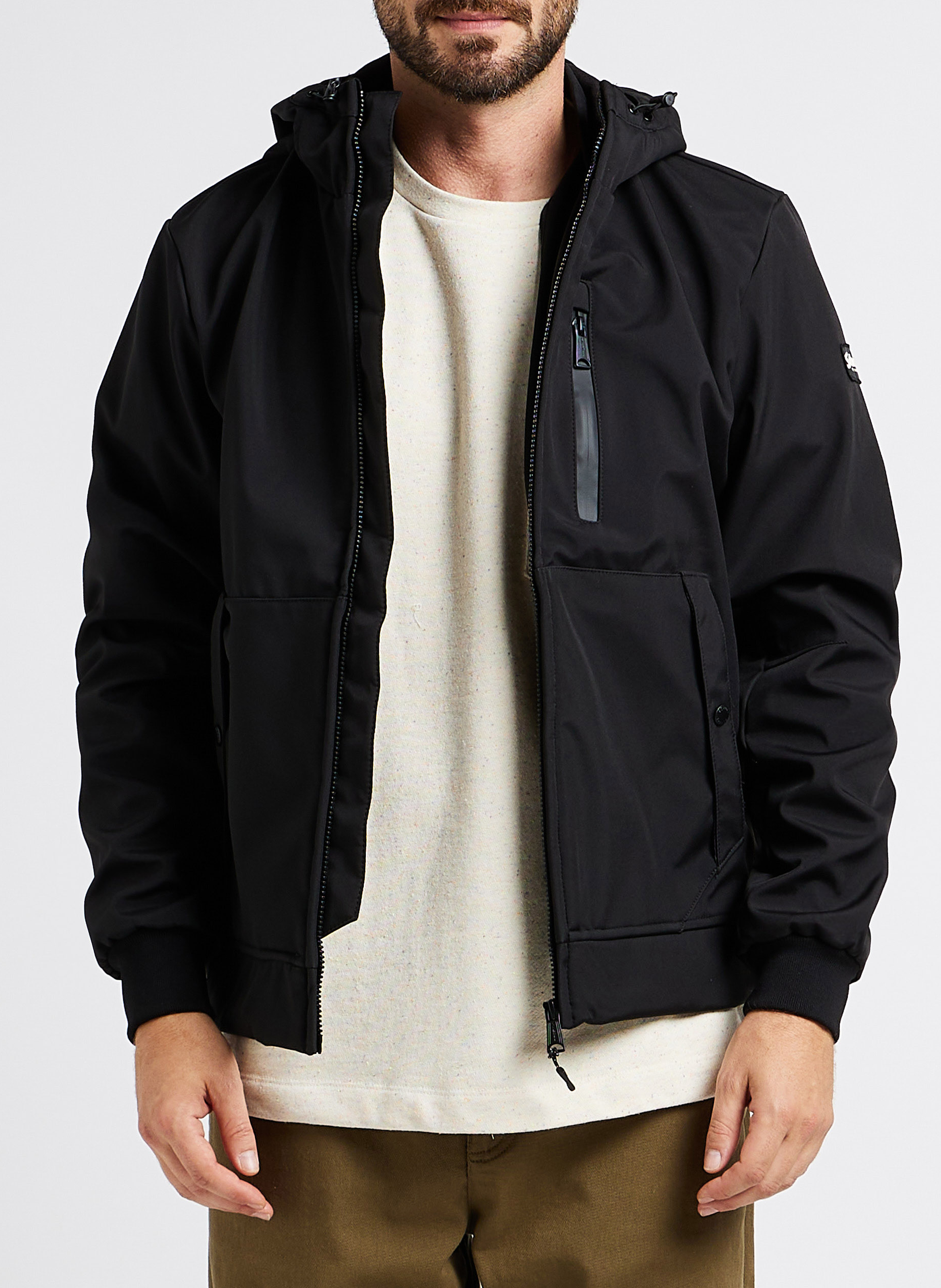 Gerade geschnittene Kapuzenjacke SCHOTT Schwarz