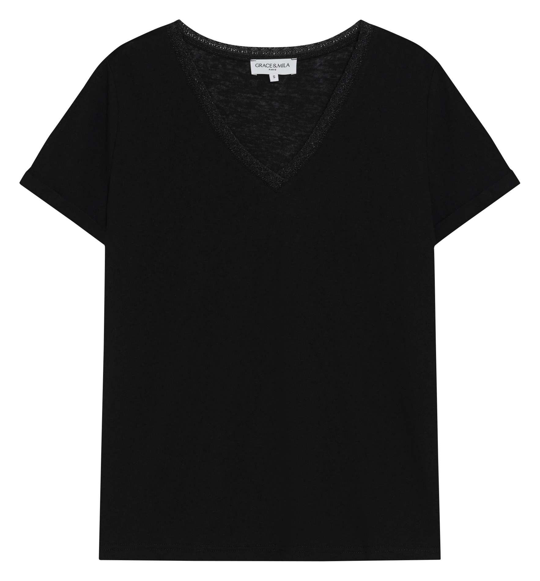 Basic cotton-mix T-shirt Black