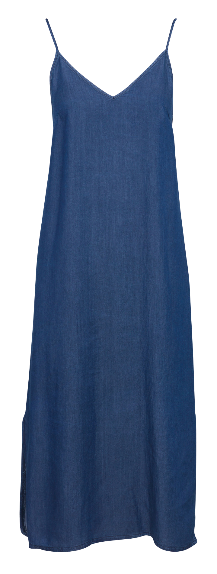 Robe longue droite col V PLEASE Bleu
