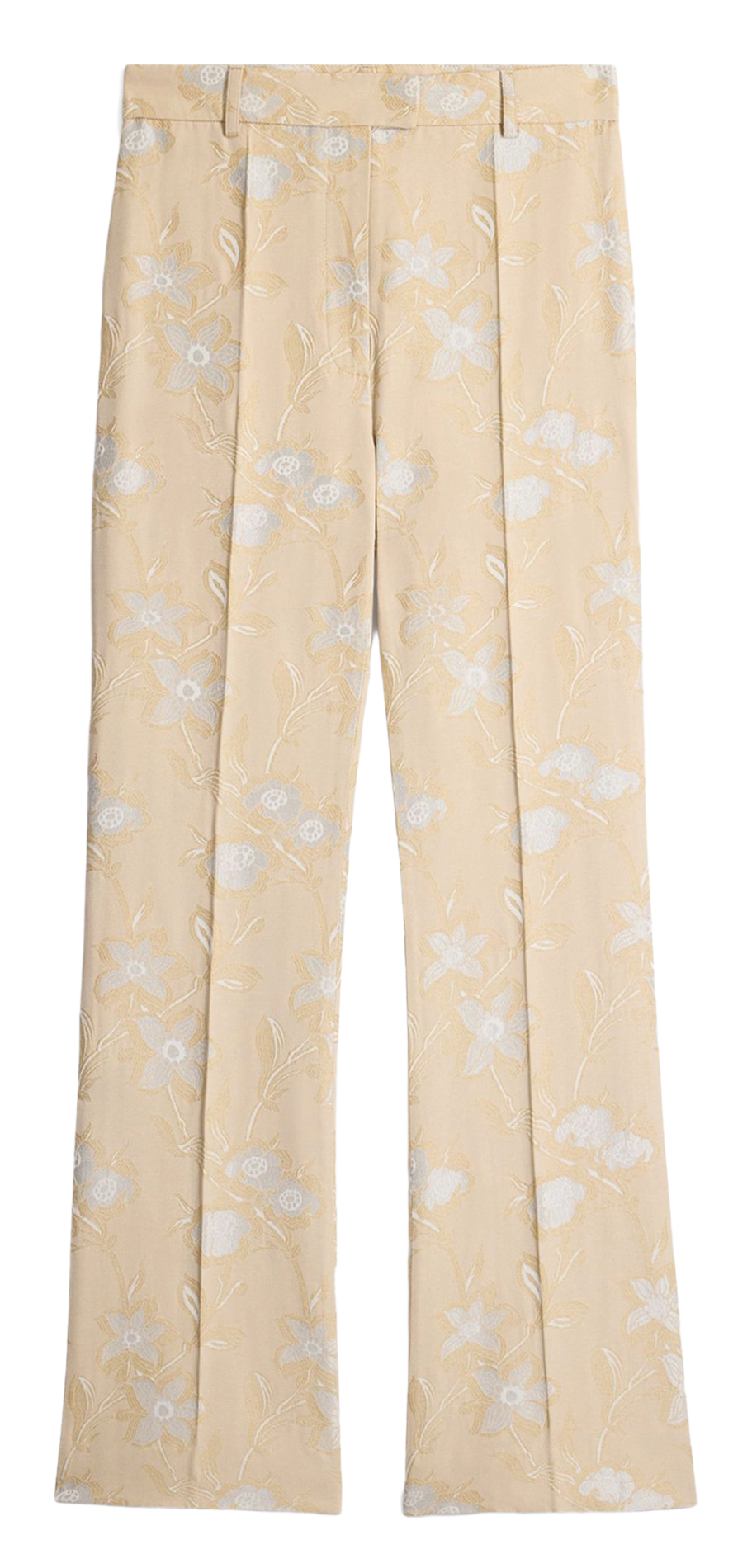 Hoge taille broek in bloemenjacquard. VANESSA BRUNO Beige