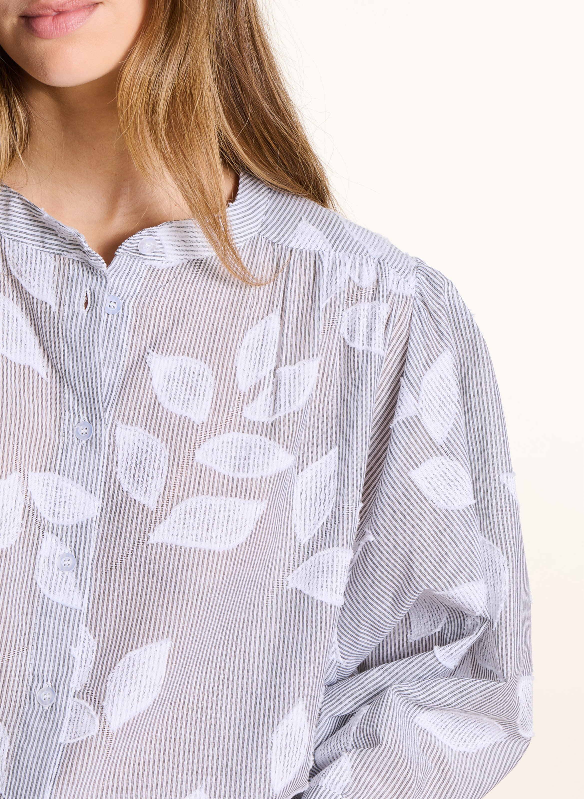 Chemise ample col mao en coton LA FEE MARABOUTEE Noir