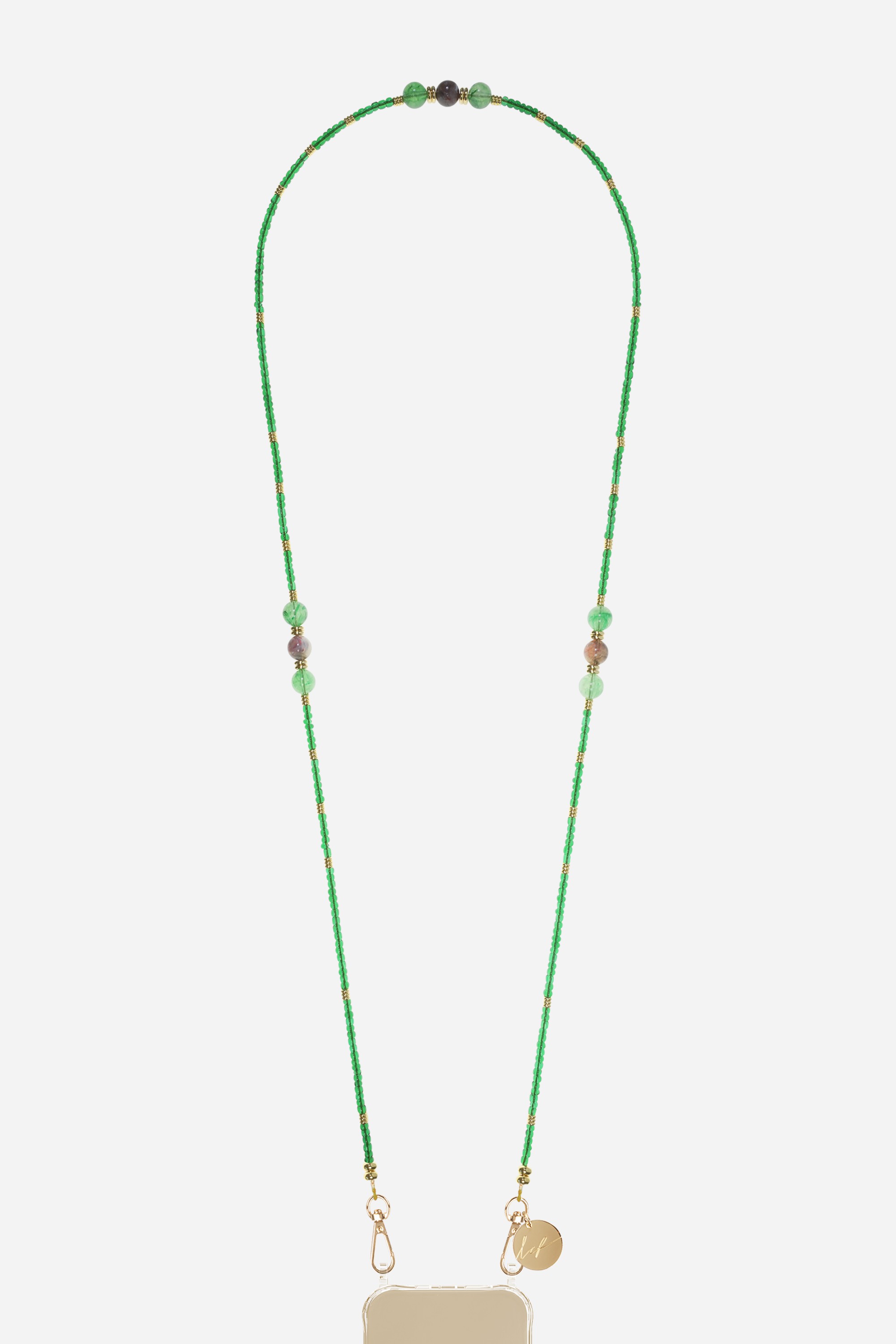 Beaded phone chain LA COQUE FRANCAISE Green