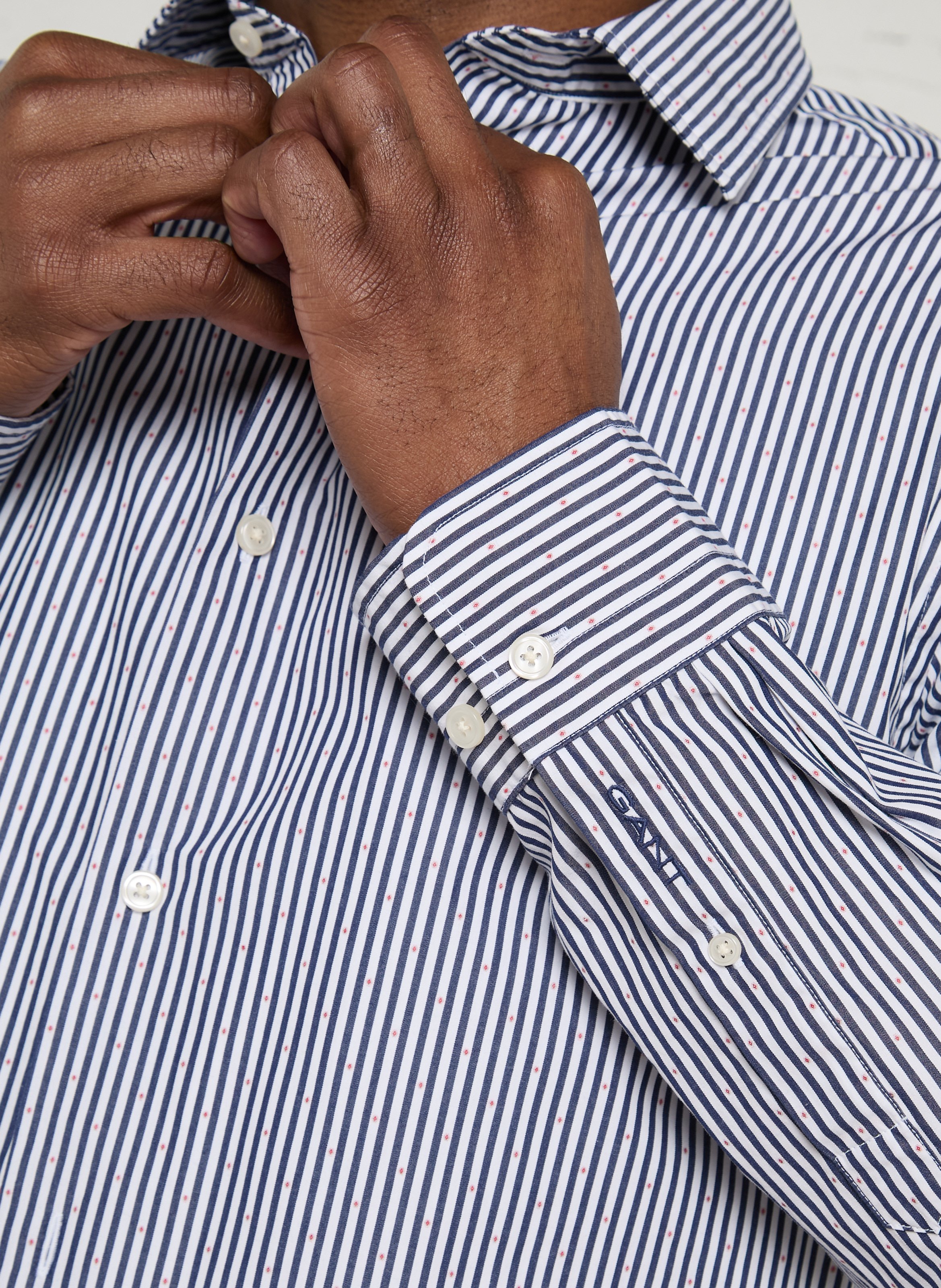 Chemise droite col classique en coton GANT Bleu