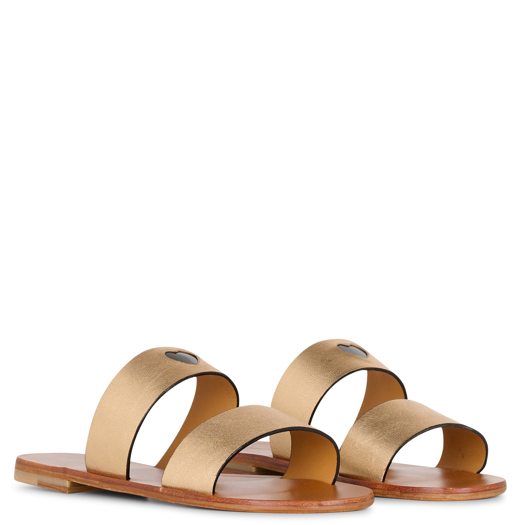 Glansleren muiltjes MAMA PRAIA Goudkleurig