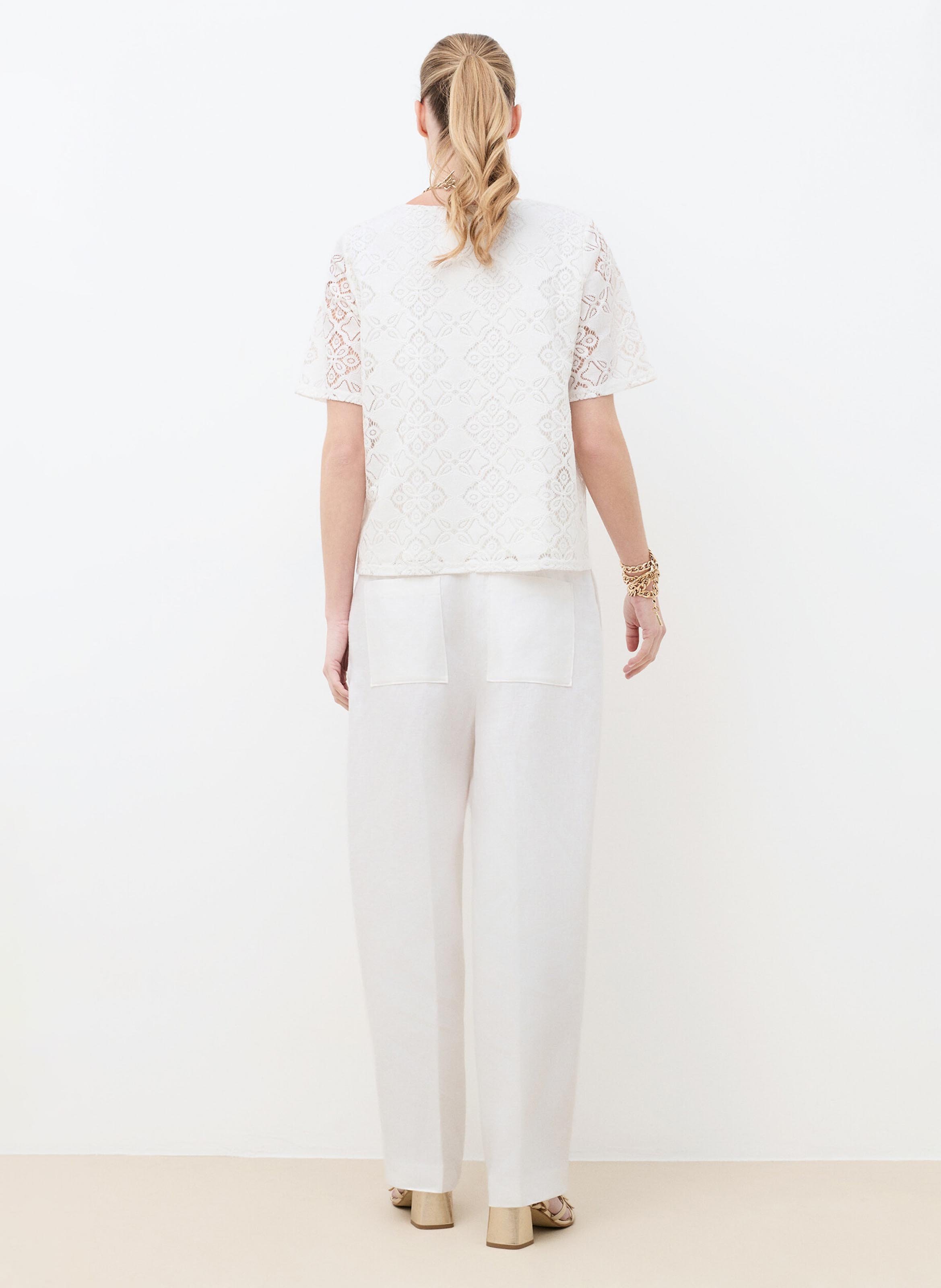 Oberteil mit V-Ausschnitt aus Spitze CAROLL Beige