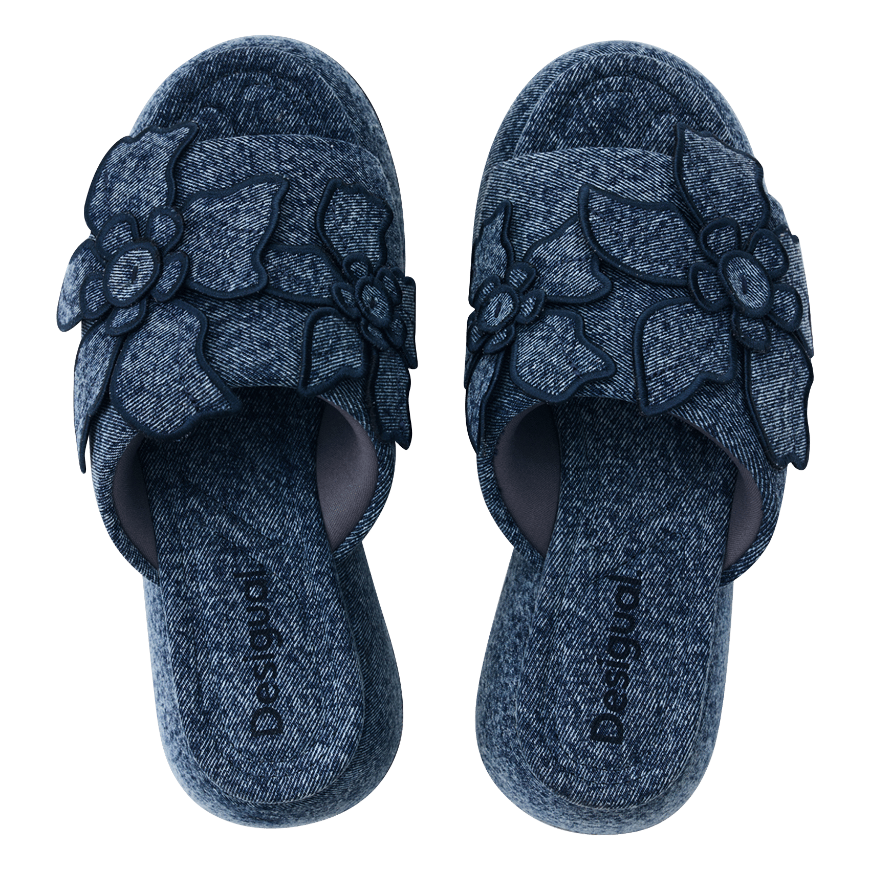 Sandales compensées en denim DESIGUAL Bleu