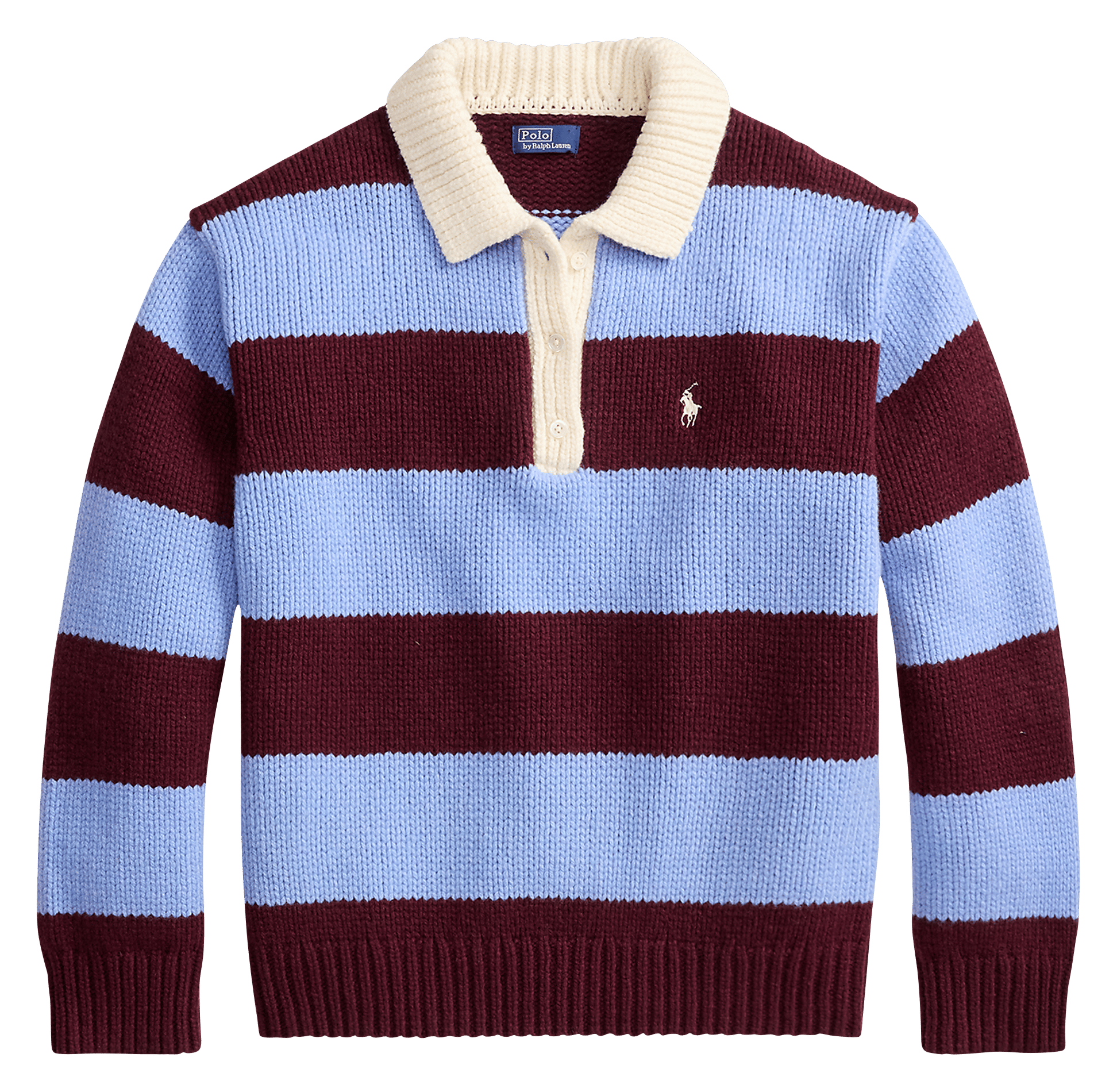 Polo neck striped knit sweater POLO RALPH LAUREN Red