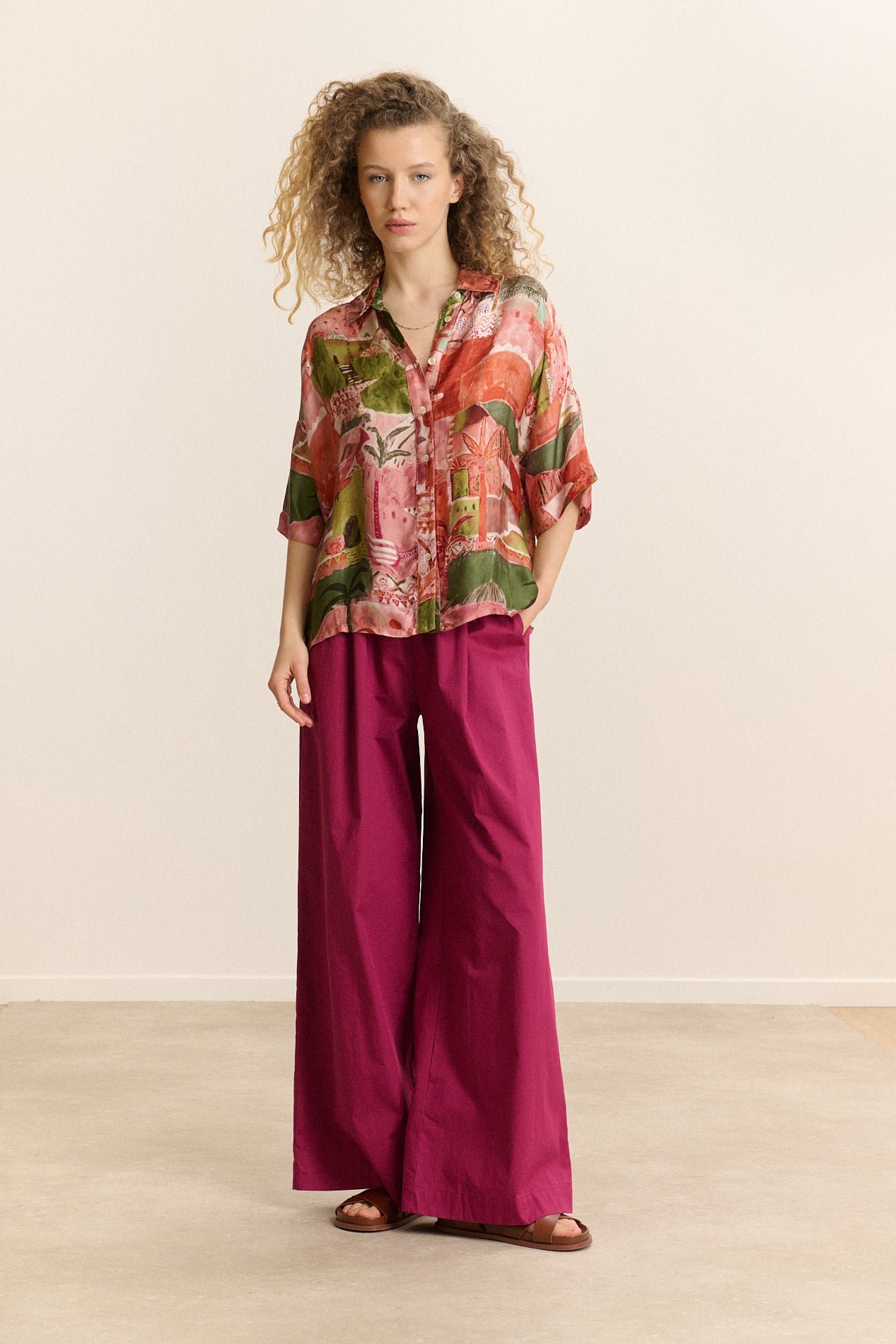 Short-sleeved printed shirt GARANCE PARIS Pink