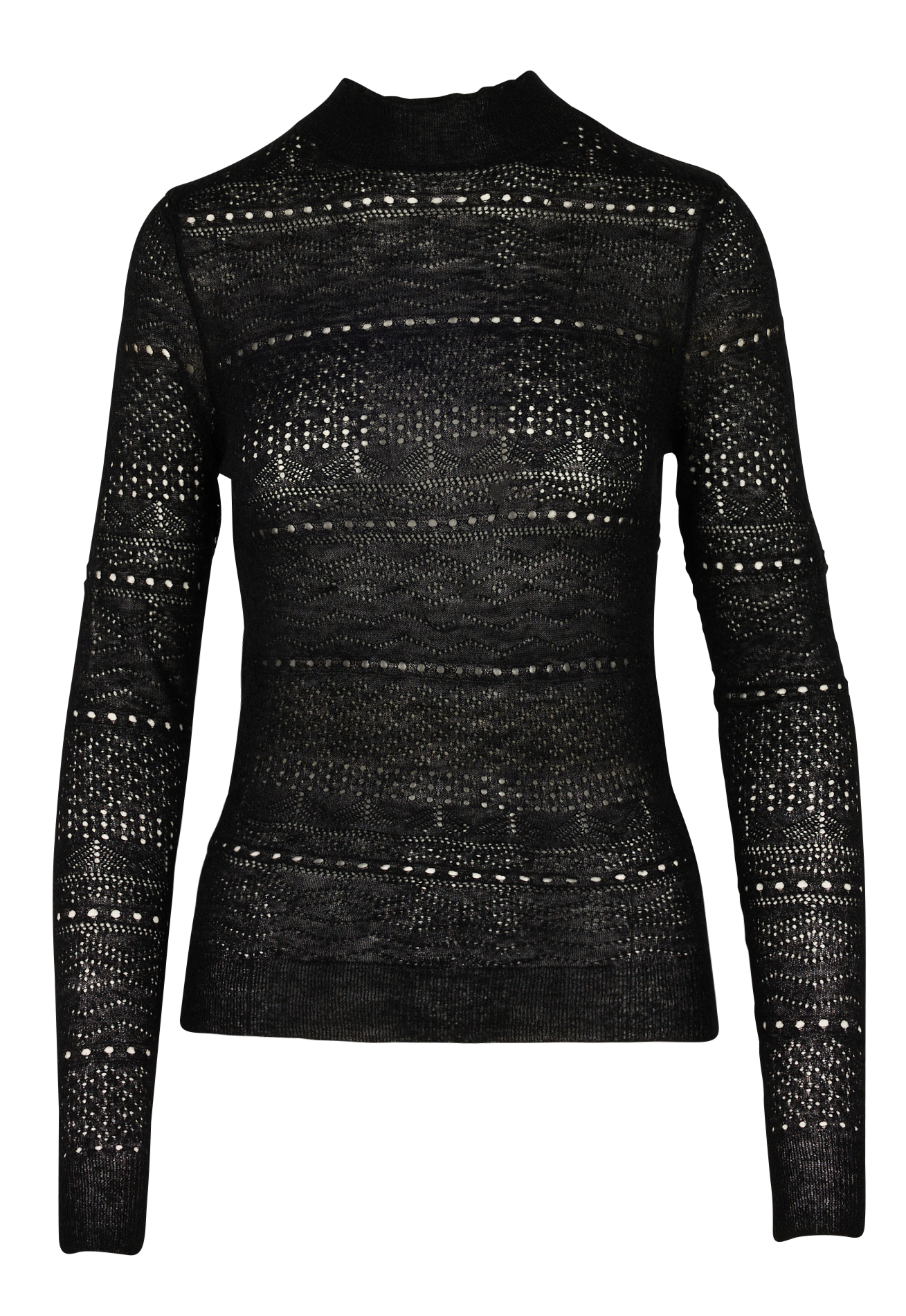 Gerade geschnittener Ajour-Strickpullover LOUISE MISHA Schwarz