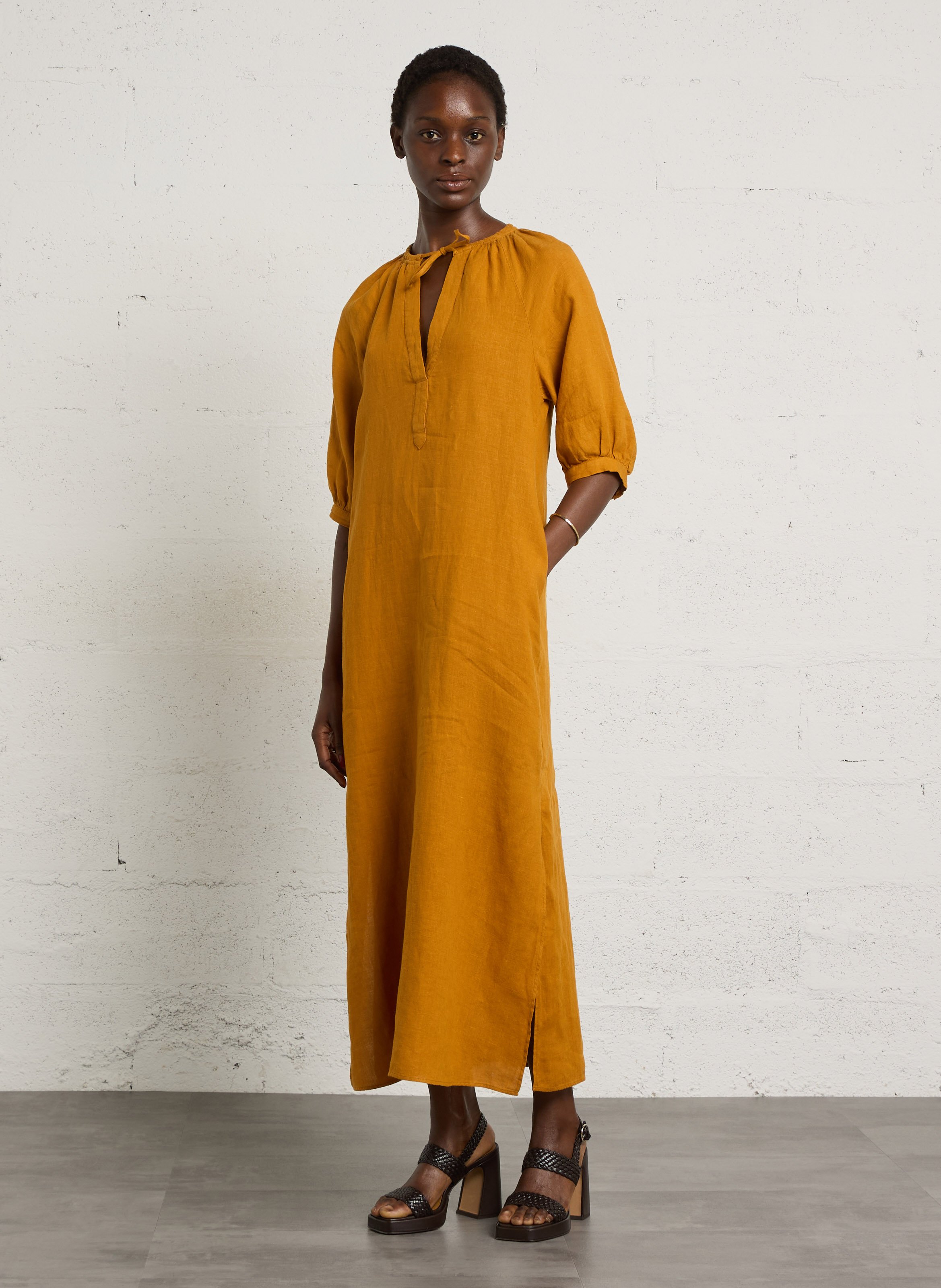 Long linen dress MAISON 123 Golden