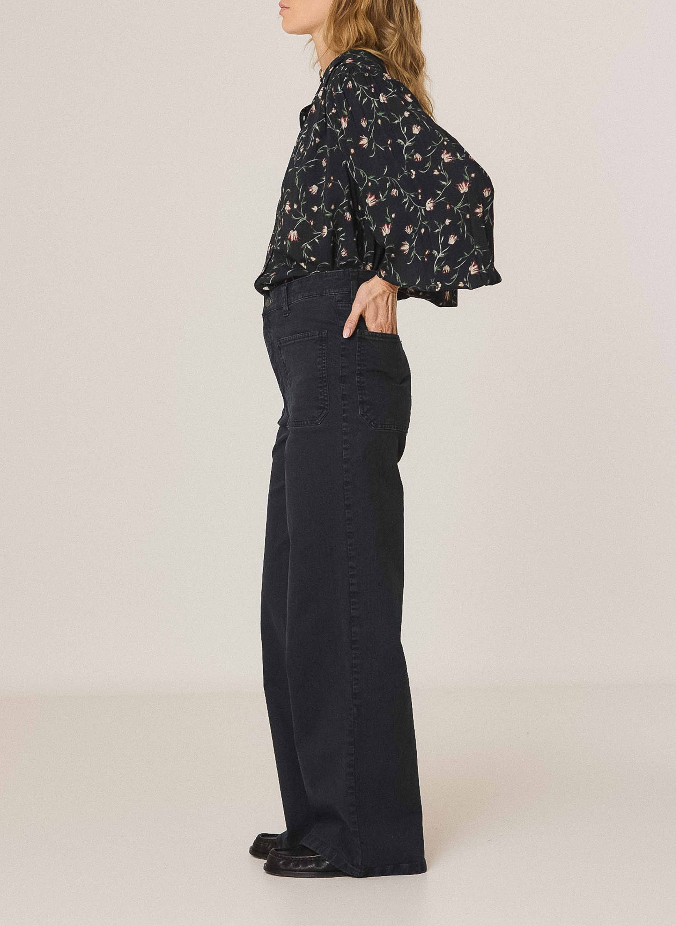 Weite Bluse mit Print INDI & COLD Blau