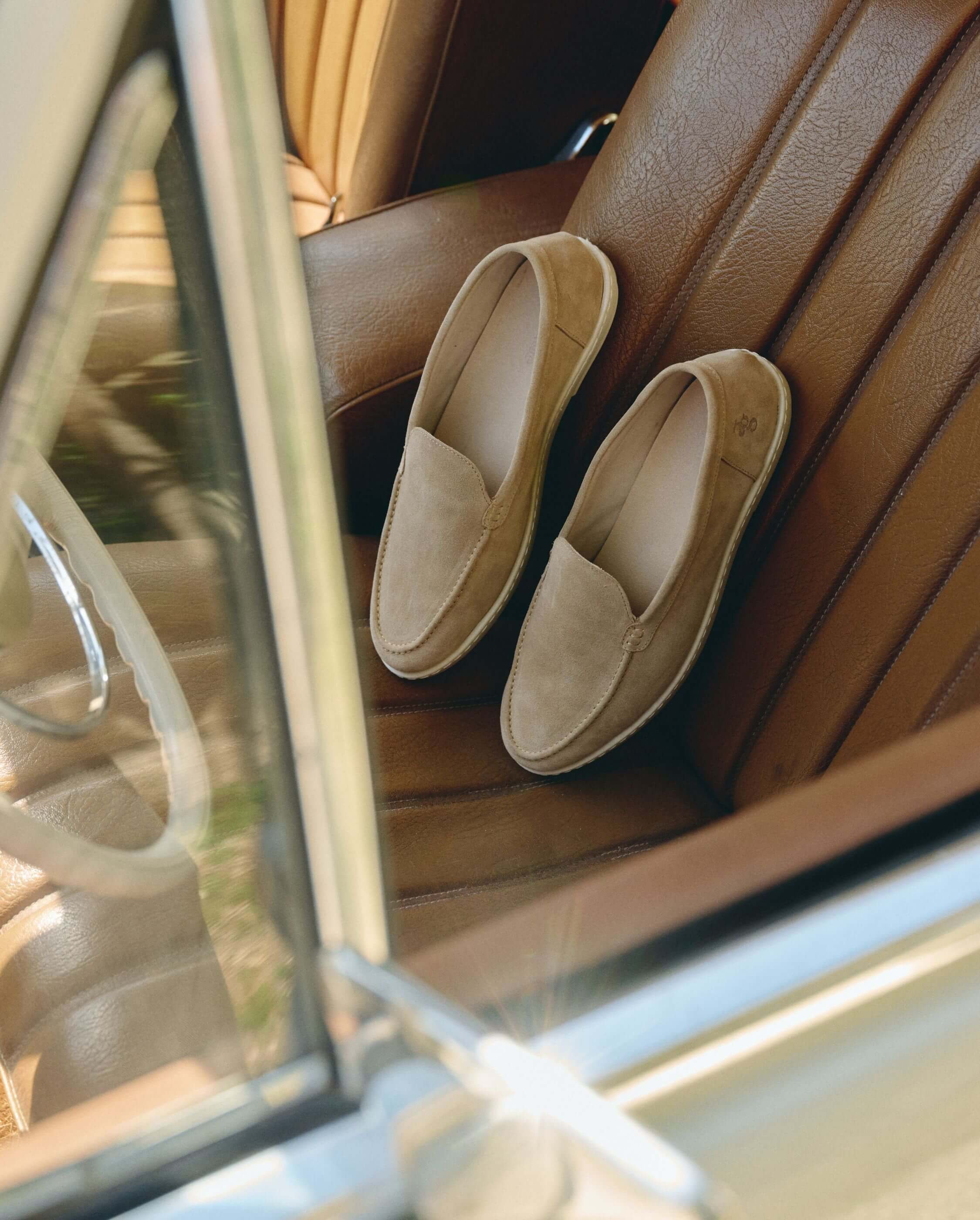 Men's moccasin, beige suede leather ANGARDE Beige