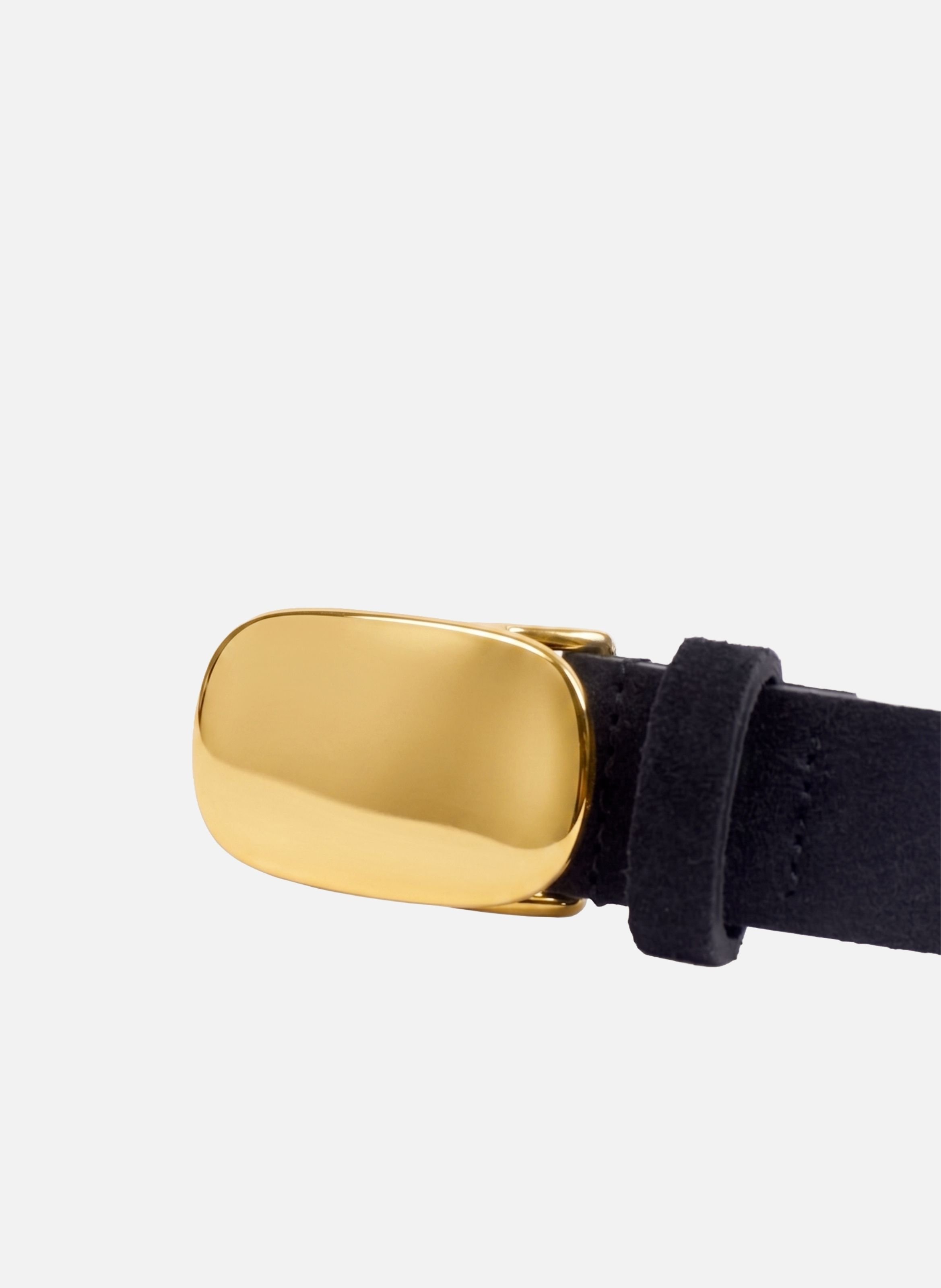 Gaia Suede Leather Belt JULES & JENN Black