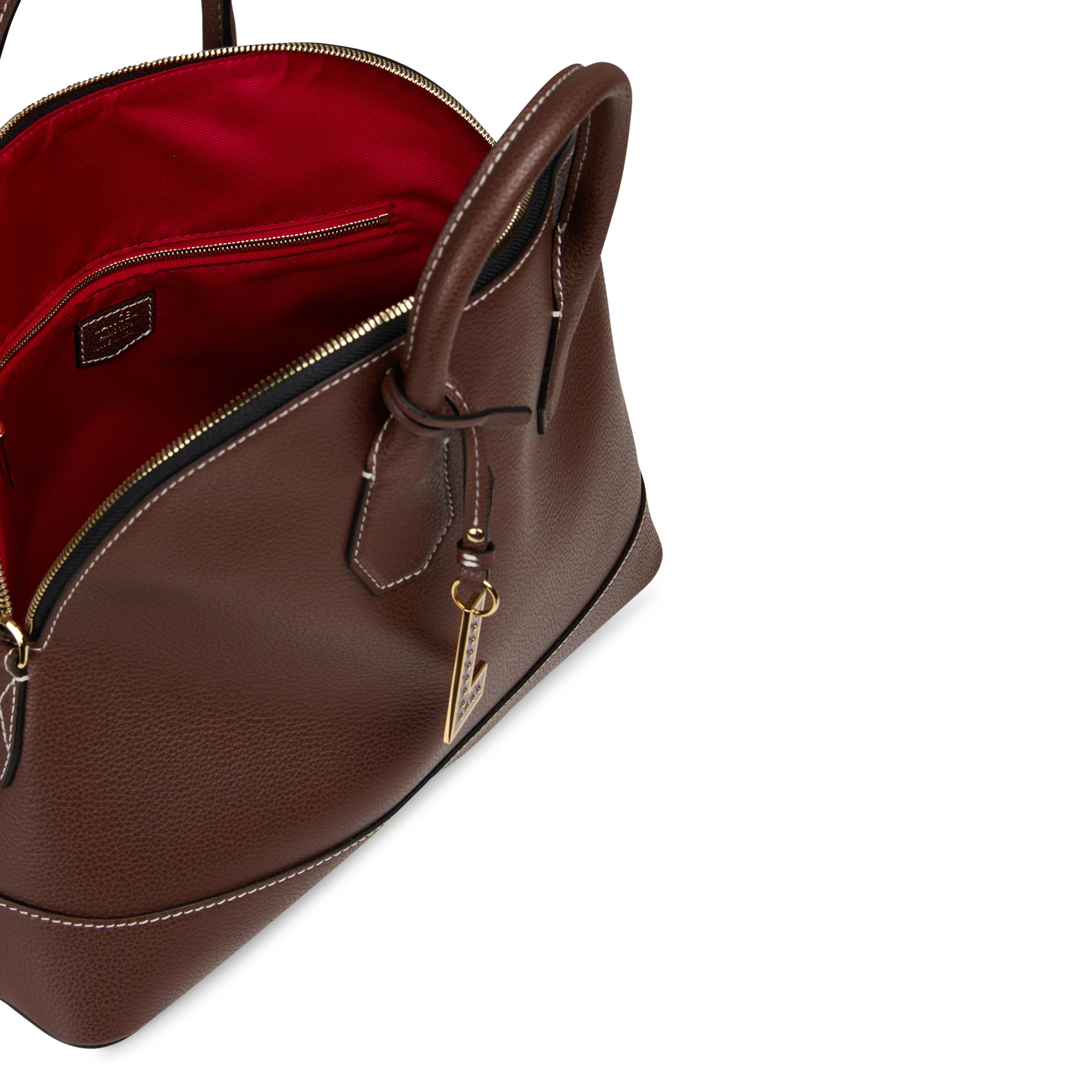 Plain shoulder bag in grained leather | Brown LANCEL Women