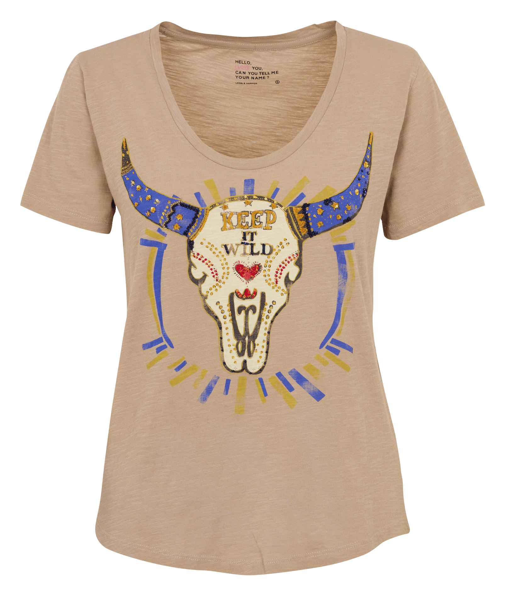 Tee-shirt à sequins en coton bio LEON & HARPER