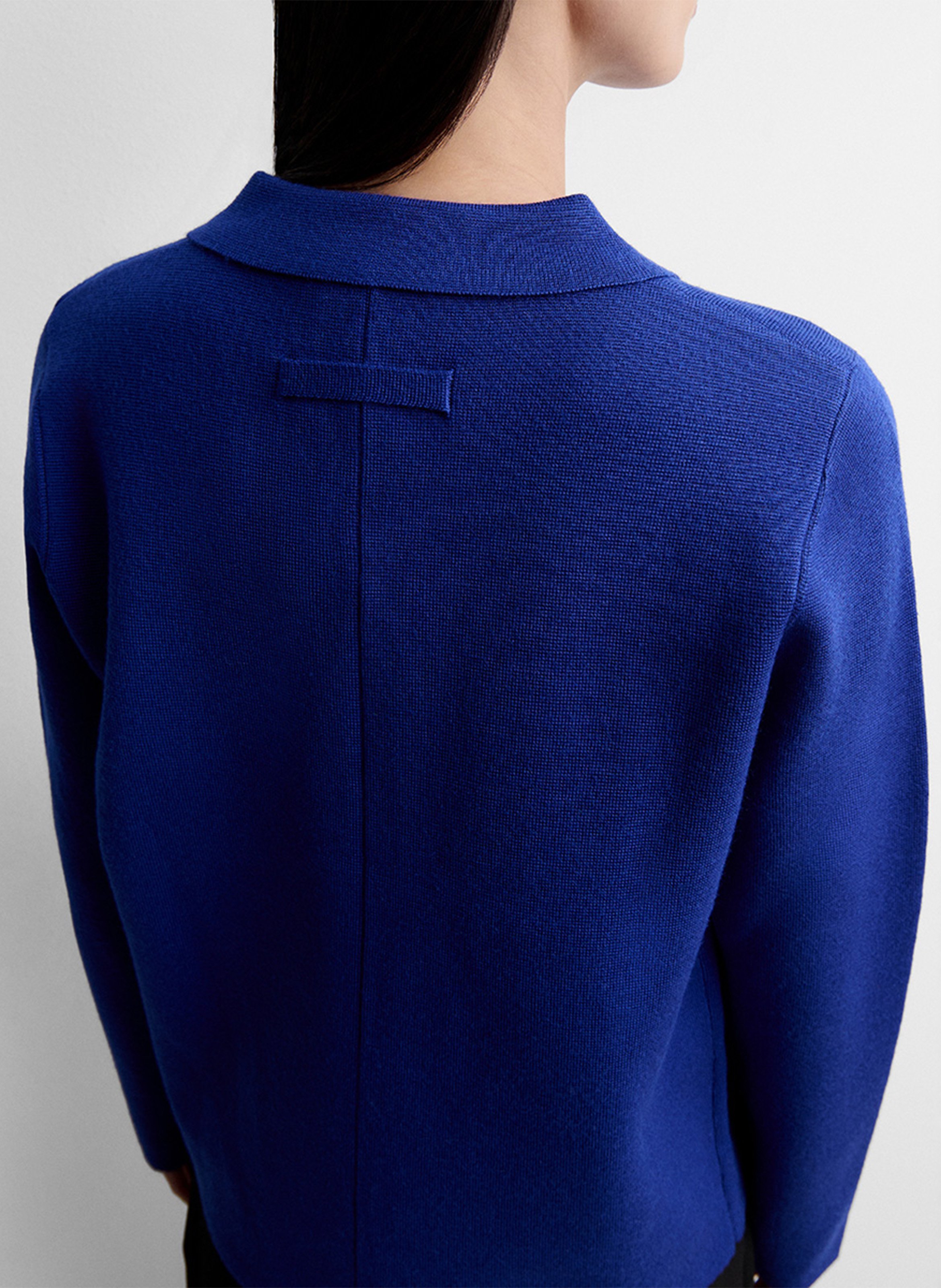 Straight cardigan with classic collar SIMORRA Blue