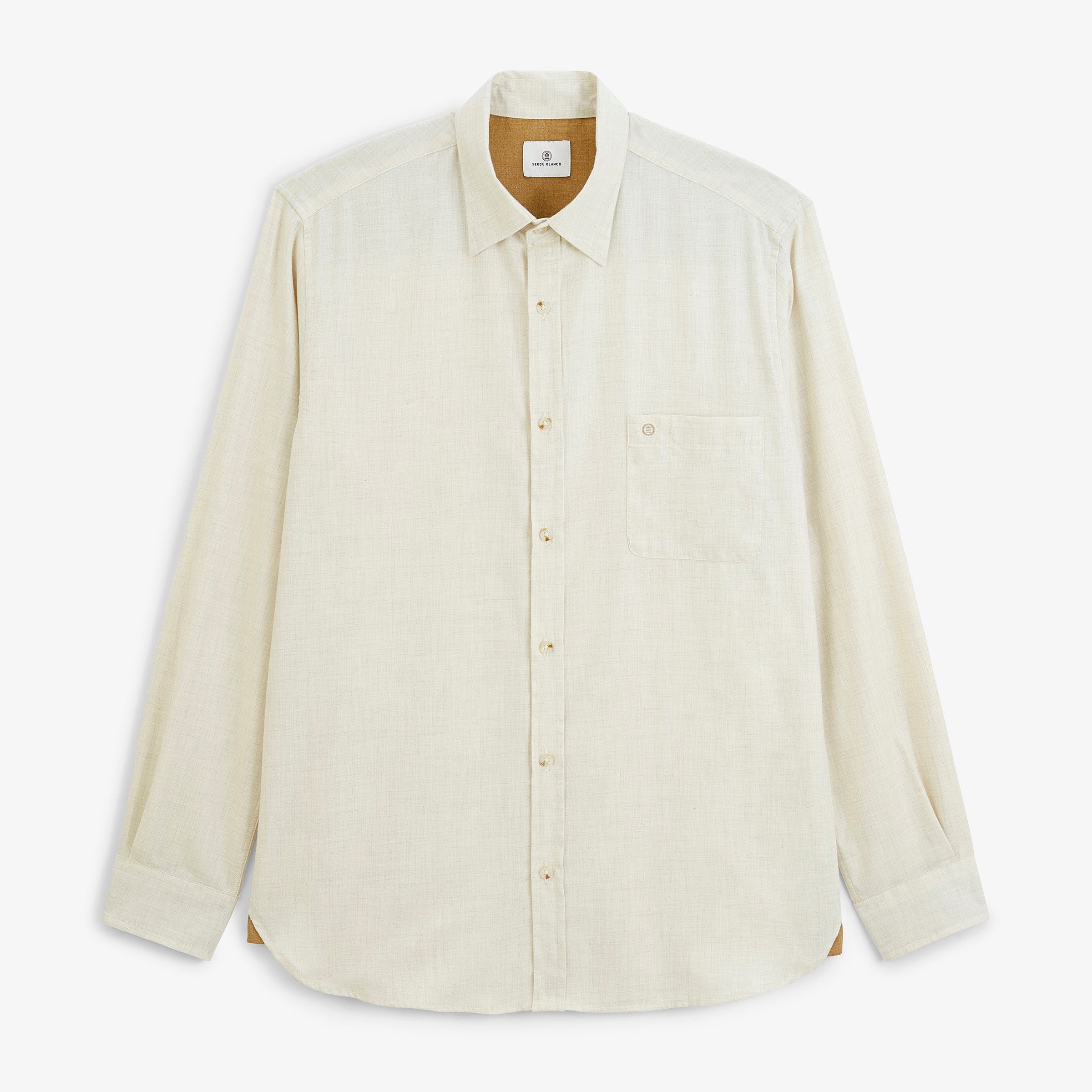Long-sleeved cotton flannel shirt SERGE BLANCO White