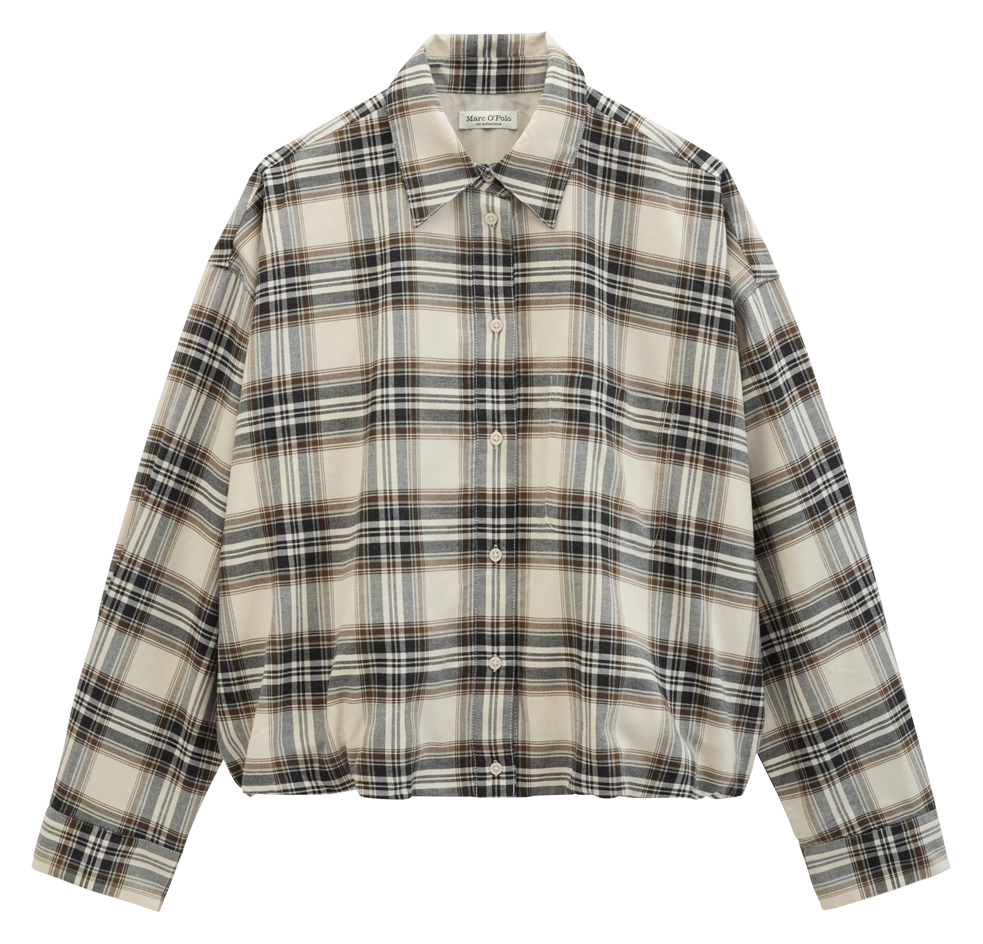 Straight checked cotton shirt MARC O'POLO White